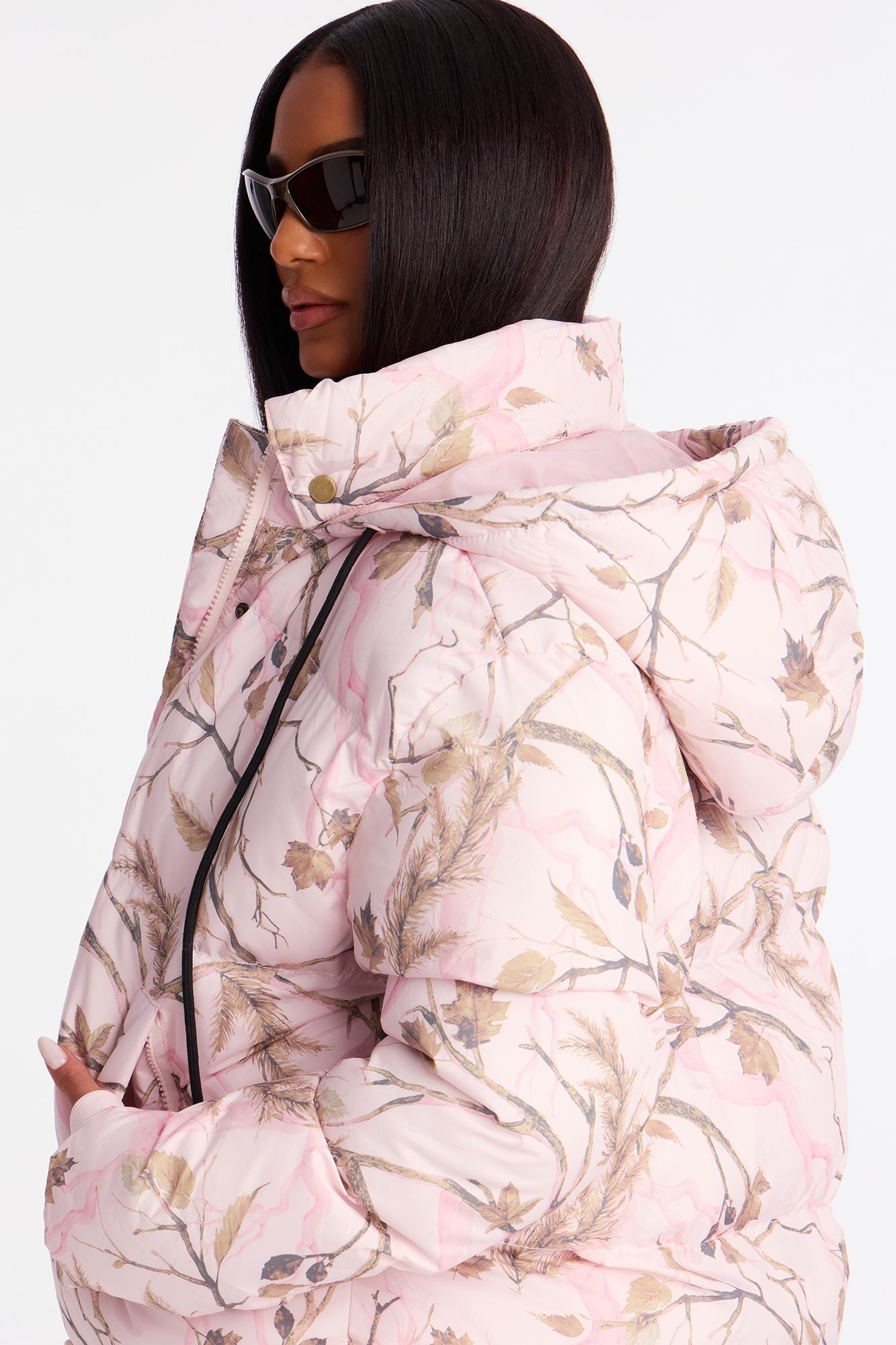Ski Views Tree Camo Puffer Jacket - Pink/combo