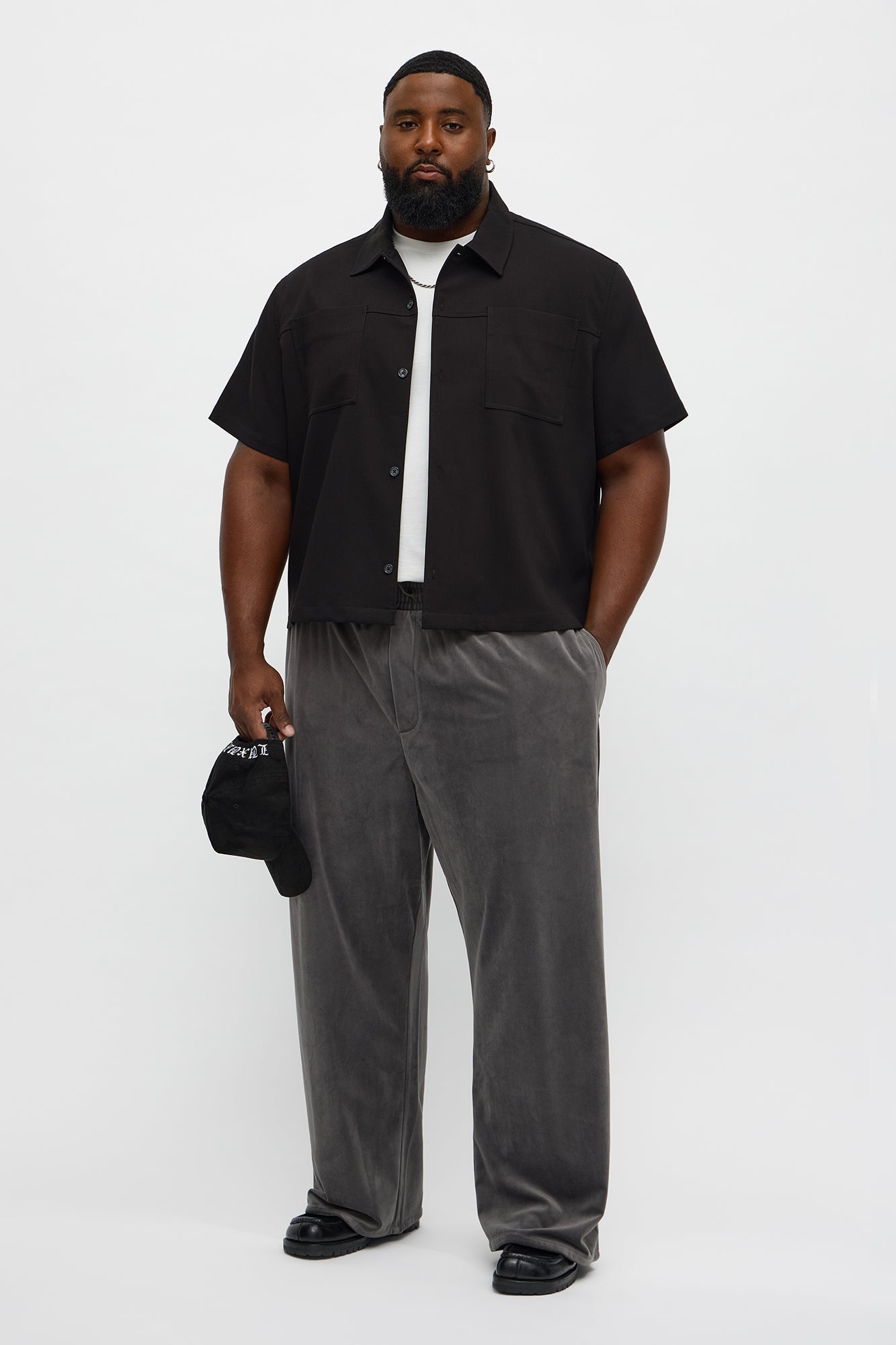 Baggy Fancy Slouch Drawstring Pant - Grey