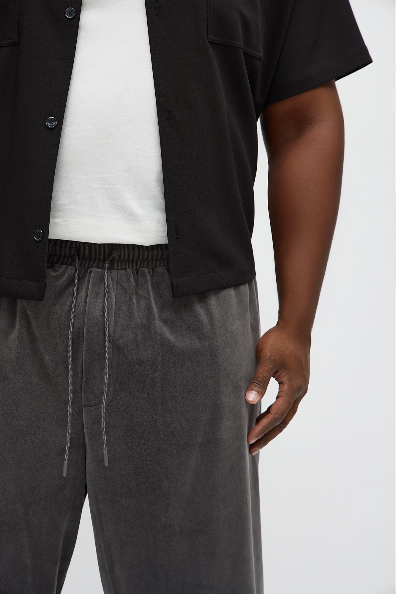 Baggy Fancy Slouch Drawstring Pant - Grey