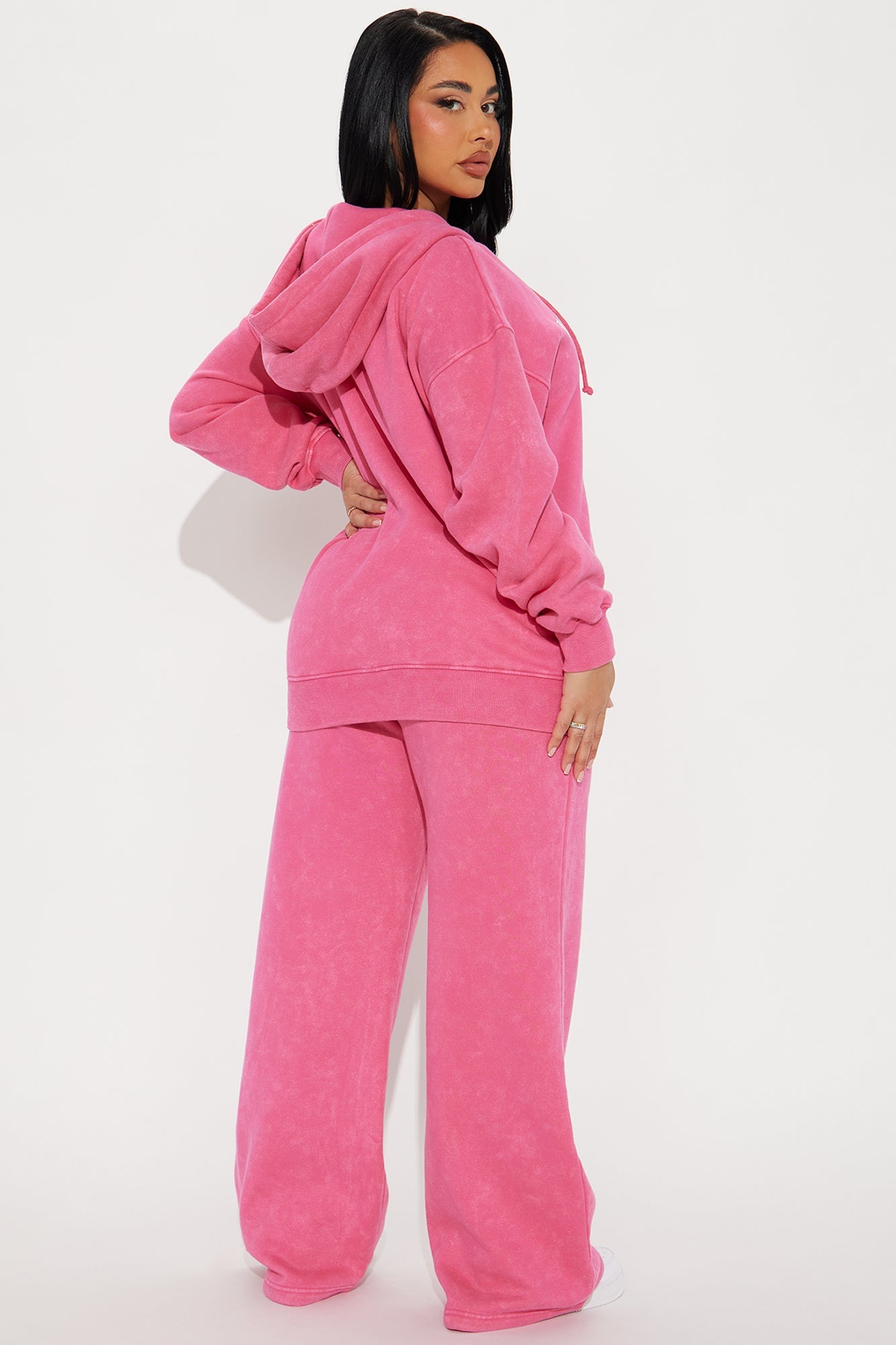 Love That Oversized Fleece Sweatsuit Set - Pink