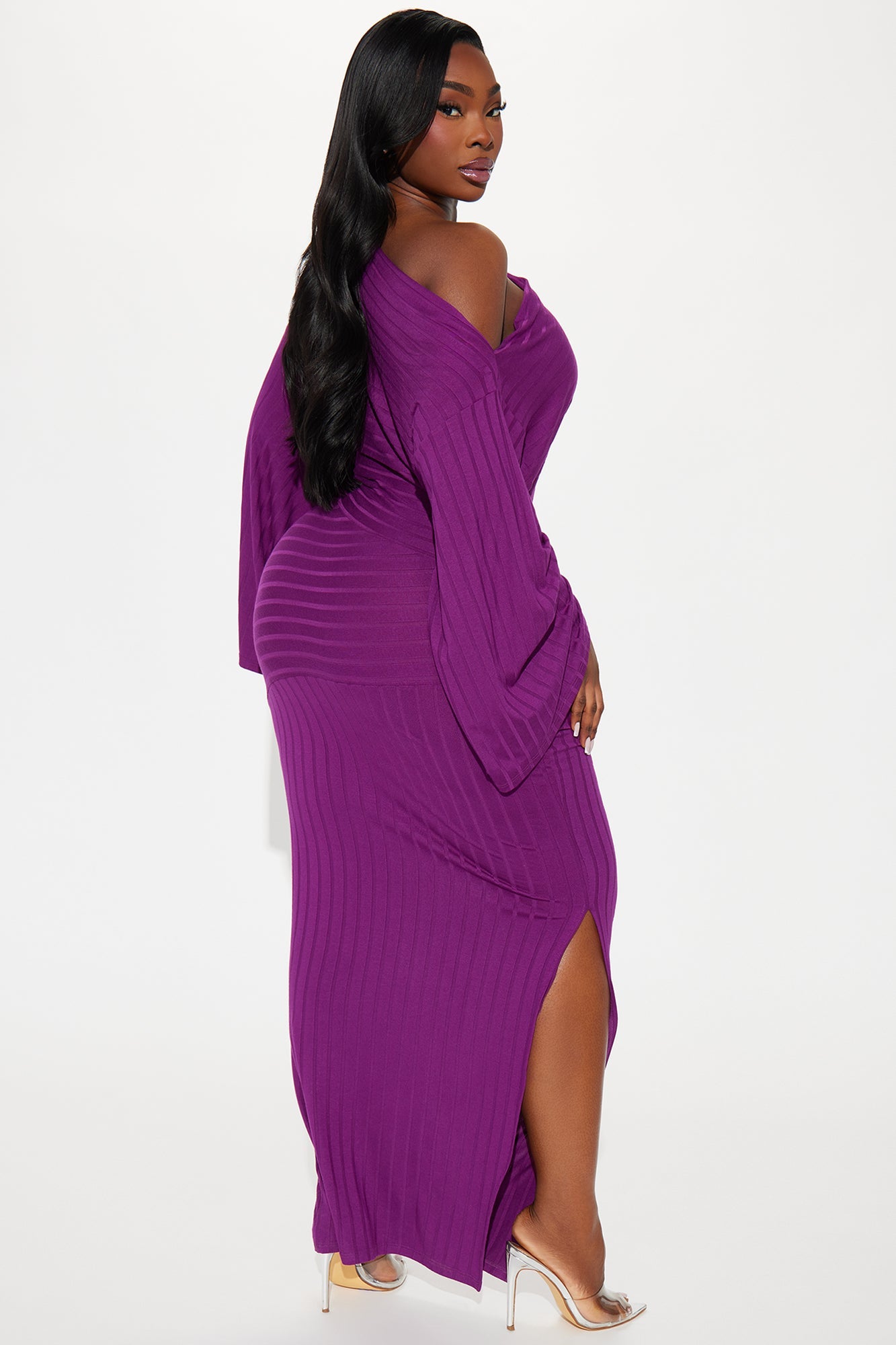 Ronnie Ribbed Maxi Dress - Plum