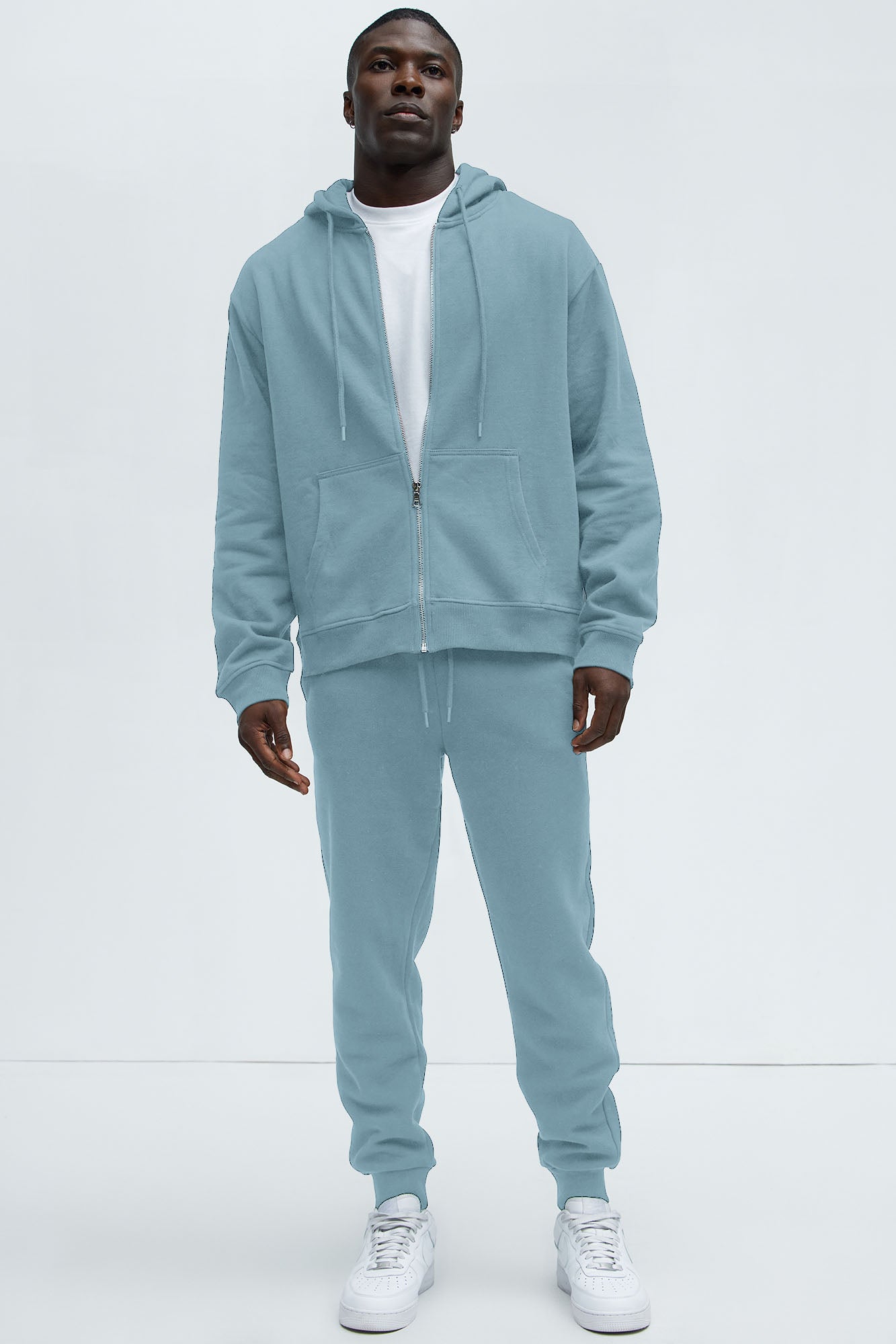 Tyson Zip Up Hoodie - Light Blue