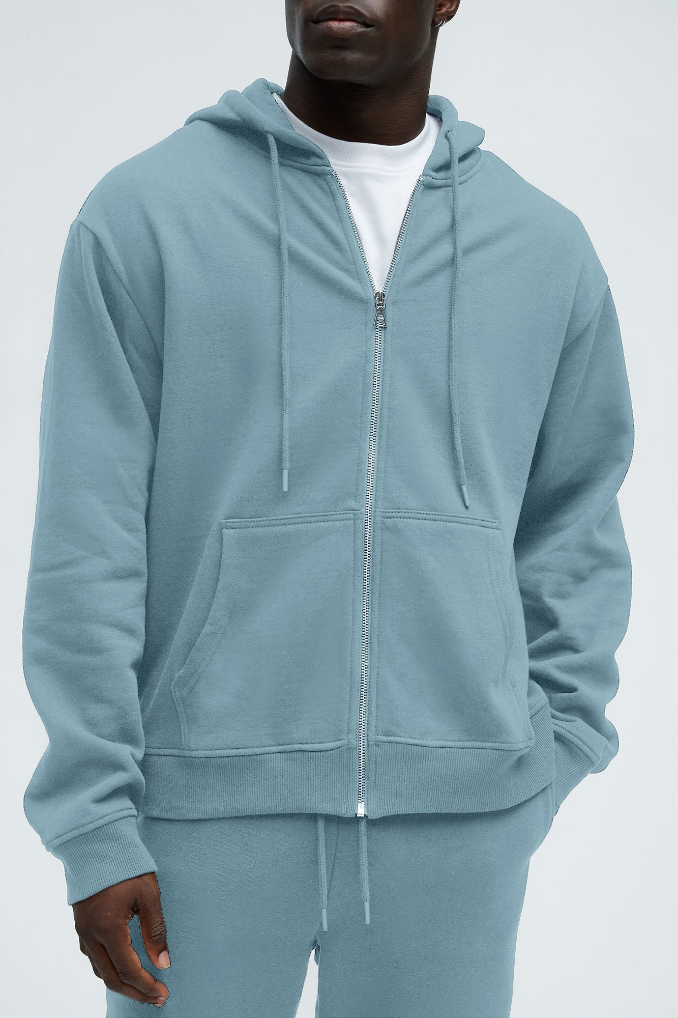 Tyson Zip Up Hoodie - Light Blue