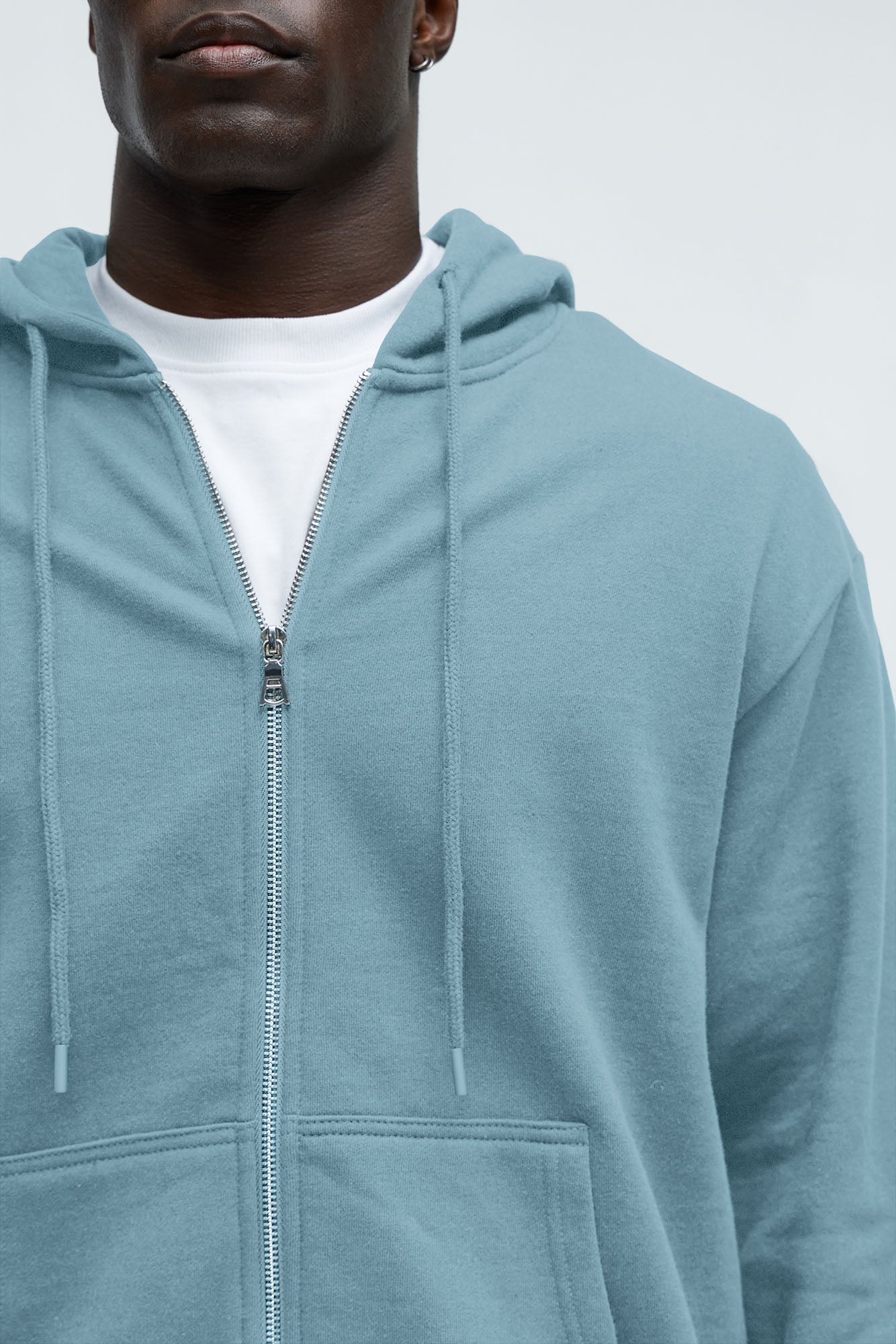 Tyson Zip Up Hoodie - Light Blue