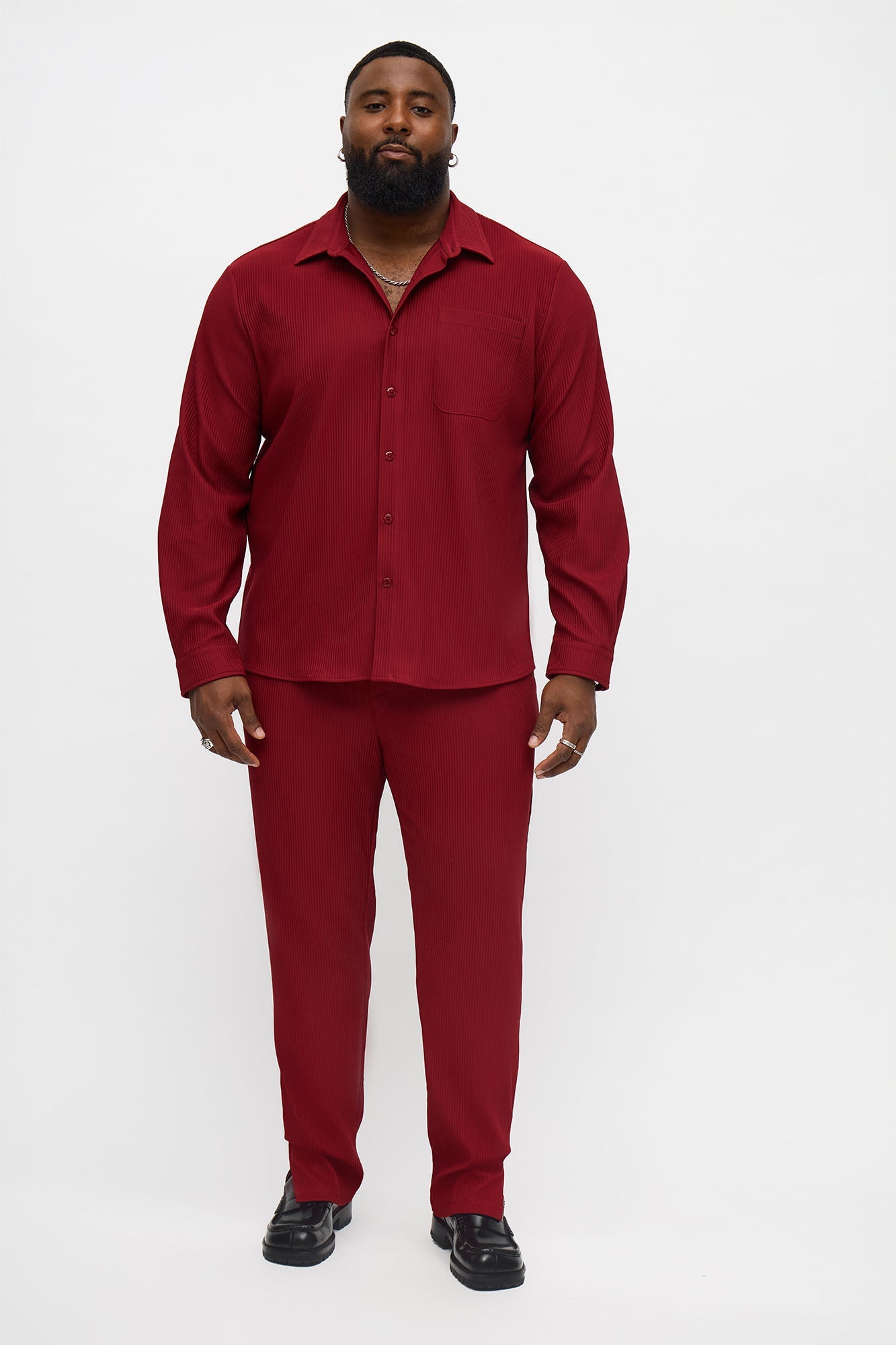 Show Up Long Sleeve Shirt - Burgundy