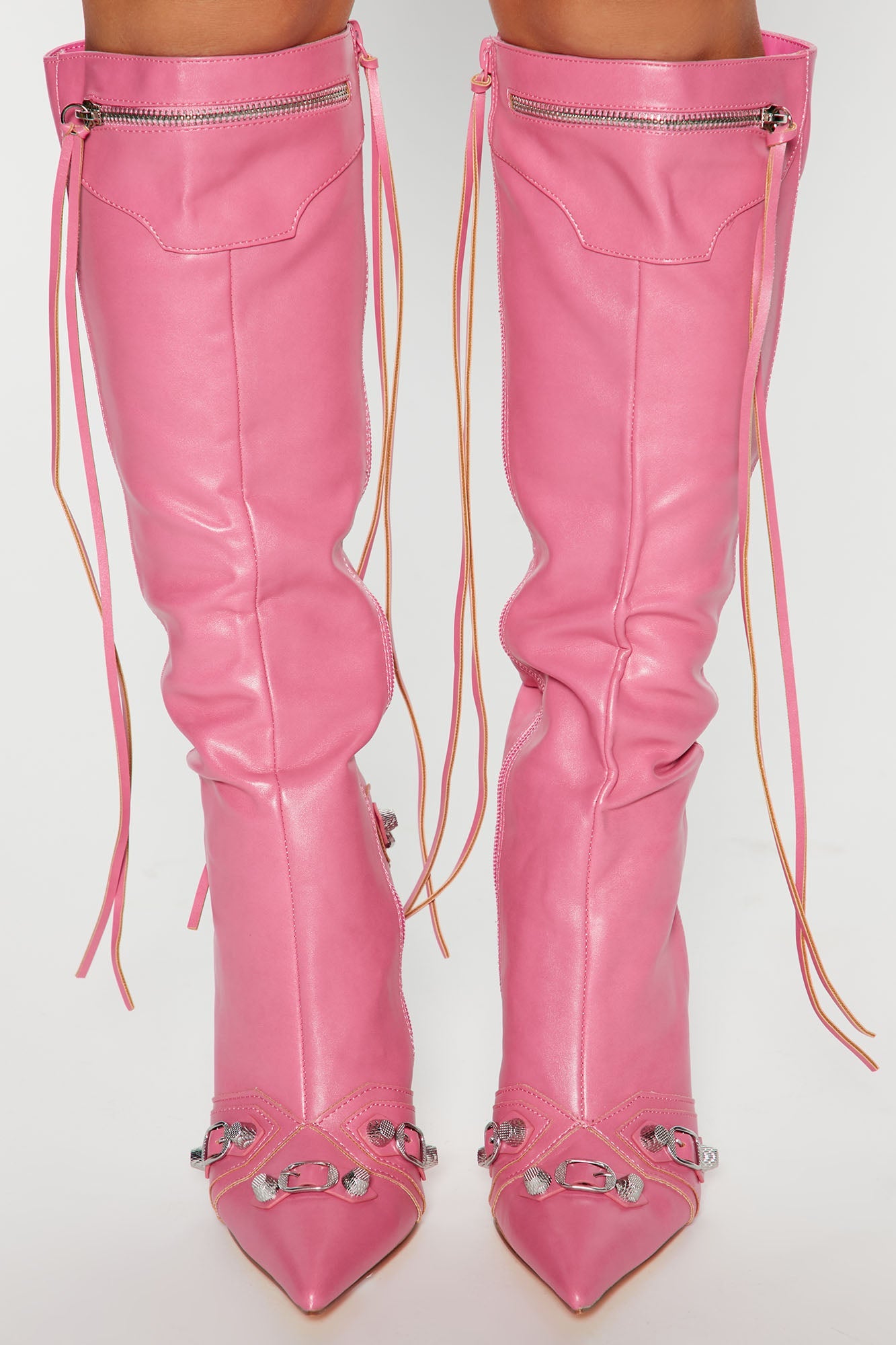 Keep You Going Knee High Boots - Pink