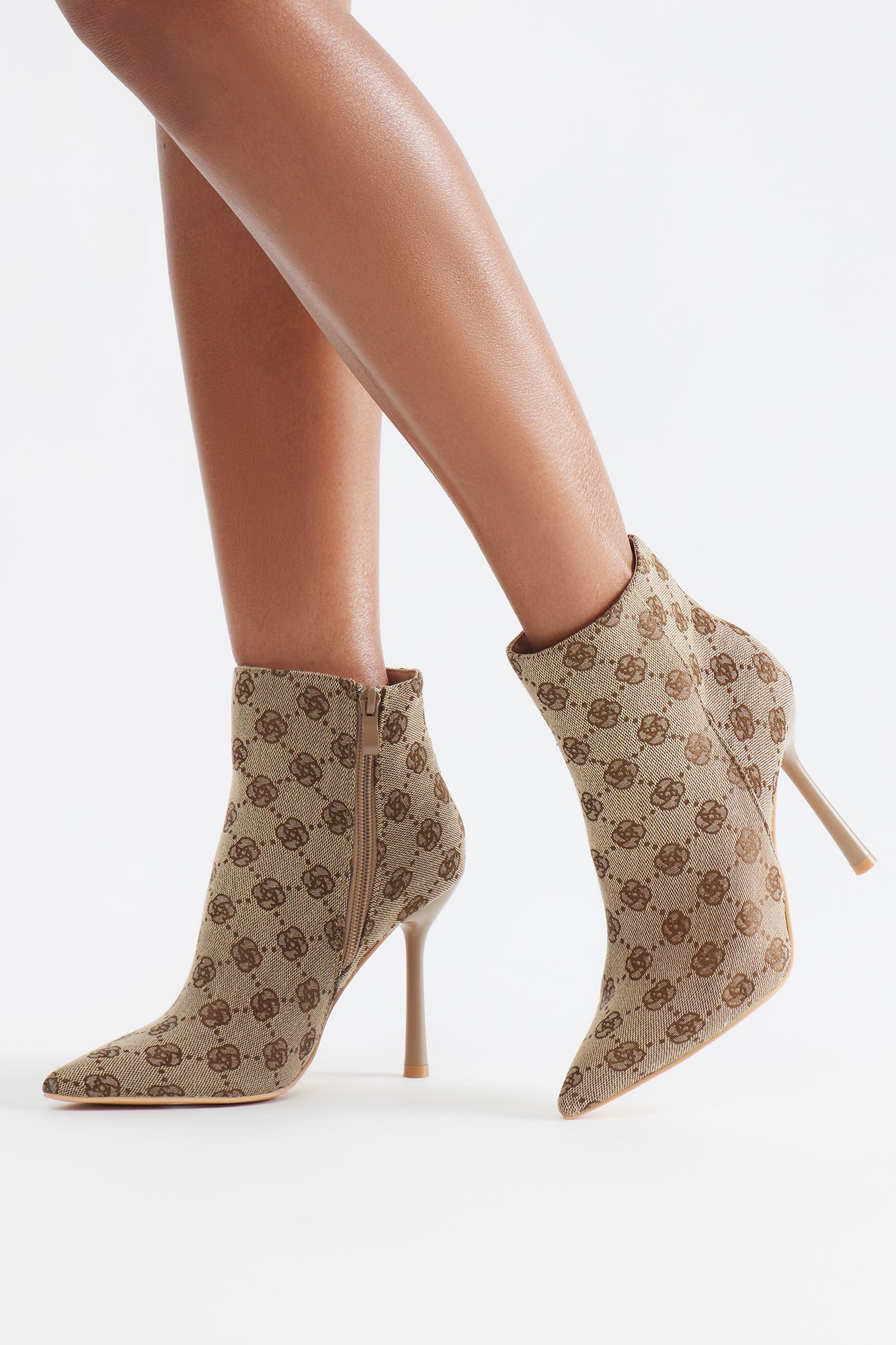 Norie Stiletto Ankle Booties - Brown