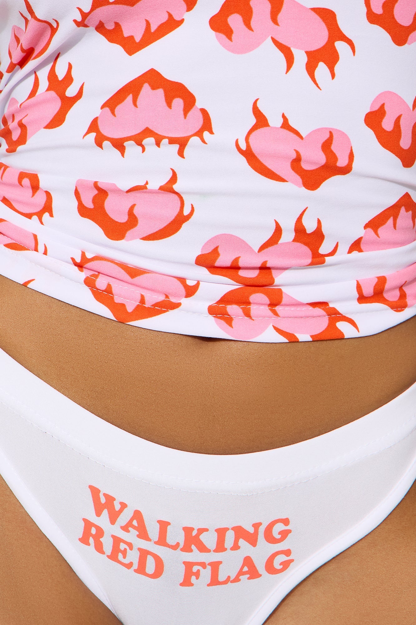 You Were Warned About Me Jersey 2 Piece Set - White/Pink