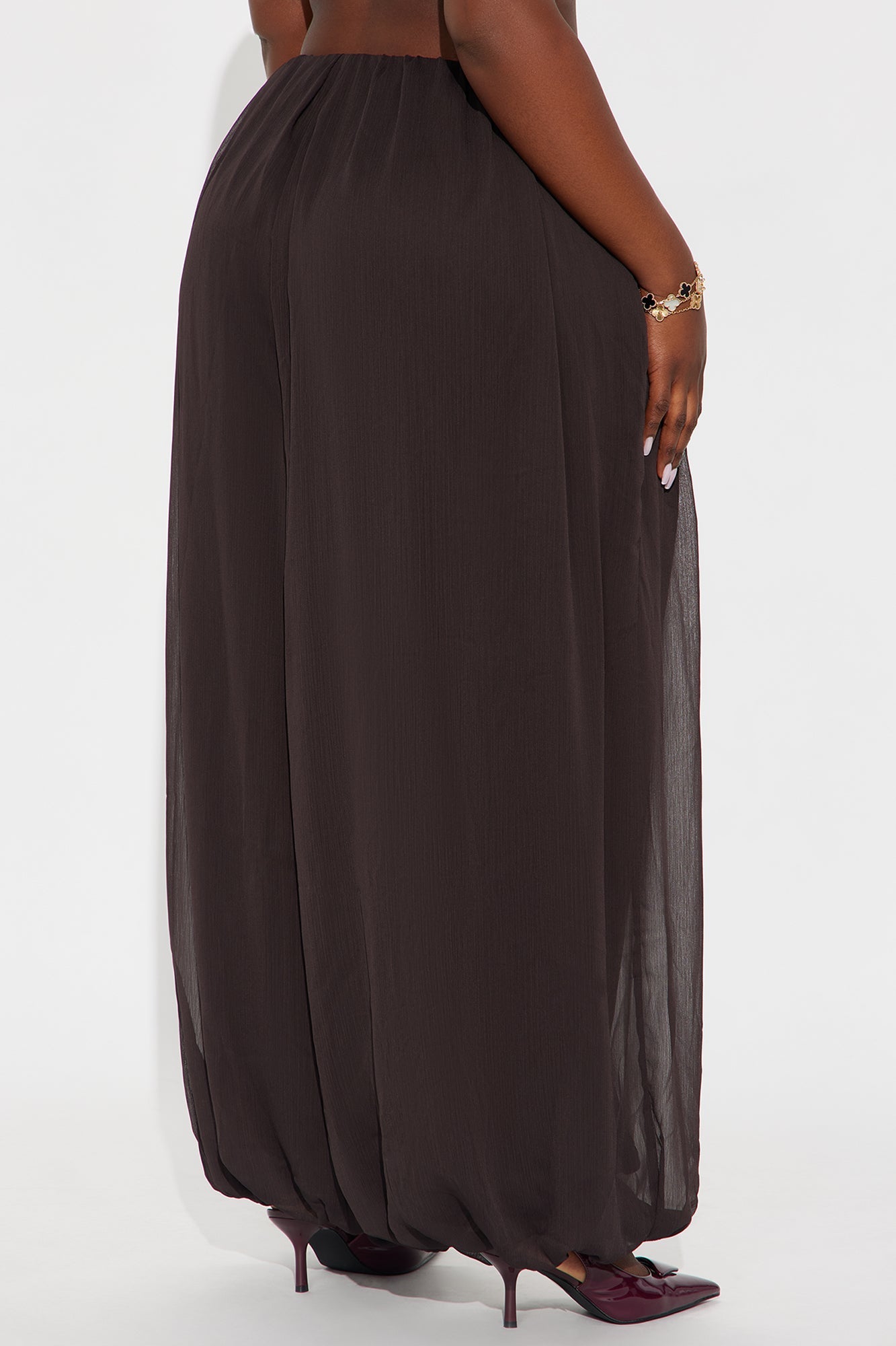 Stella Chiffon Balloon Pants 29″ - Chocolate