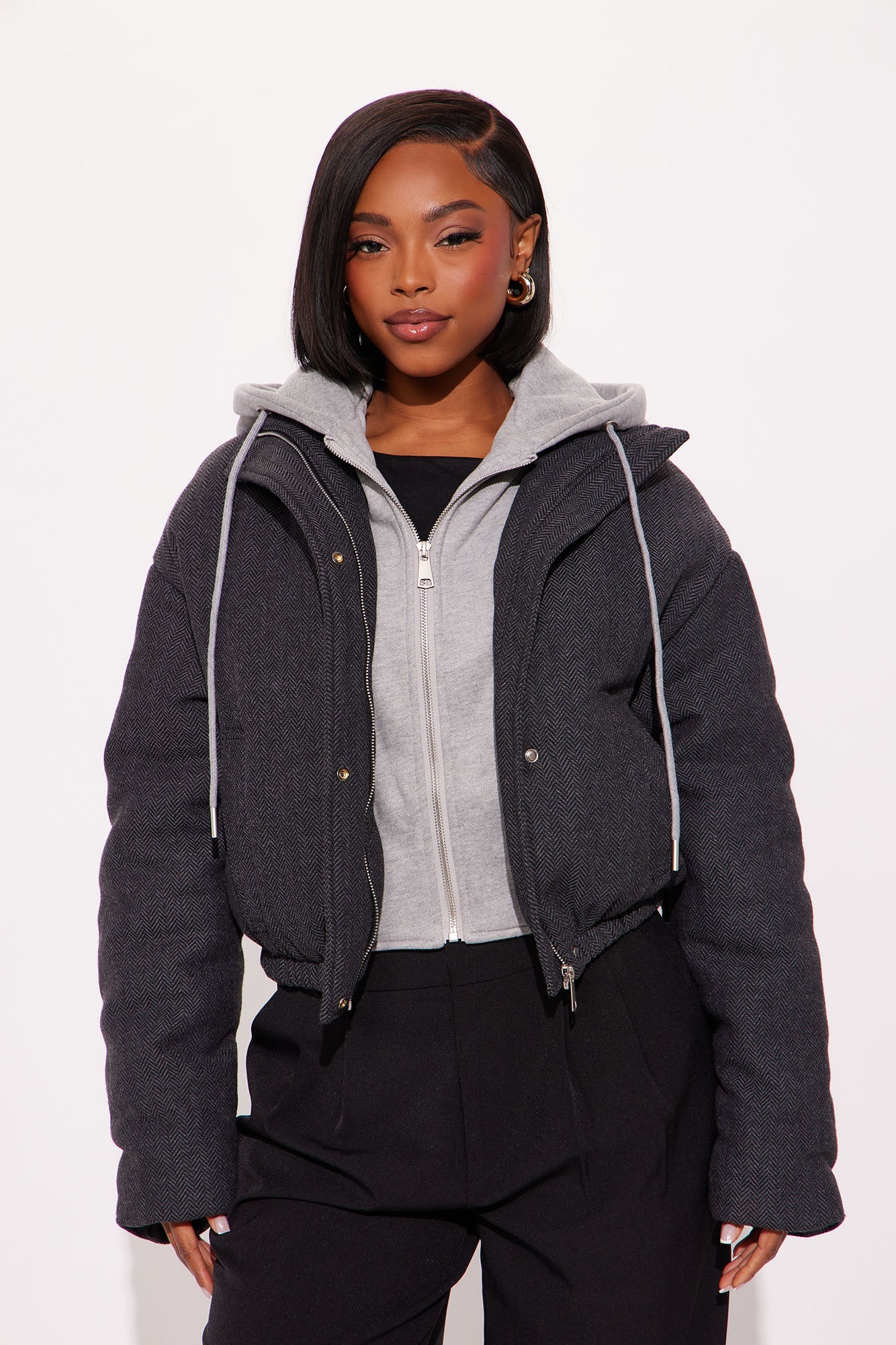 Cozy Era Wool Puffer Jacket - Grey/combo