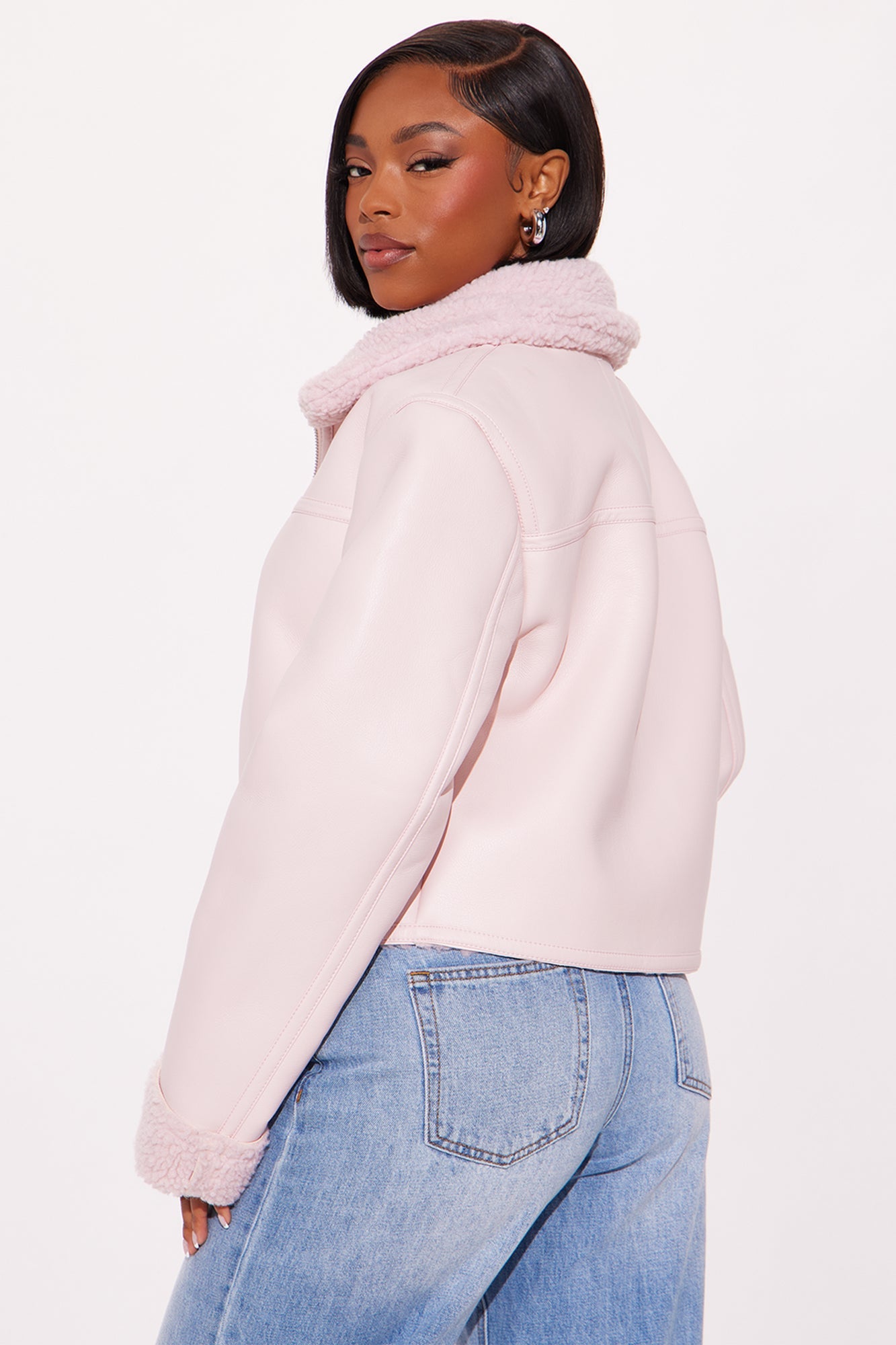 Downtown Girl Bomber Jacket - Pink