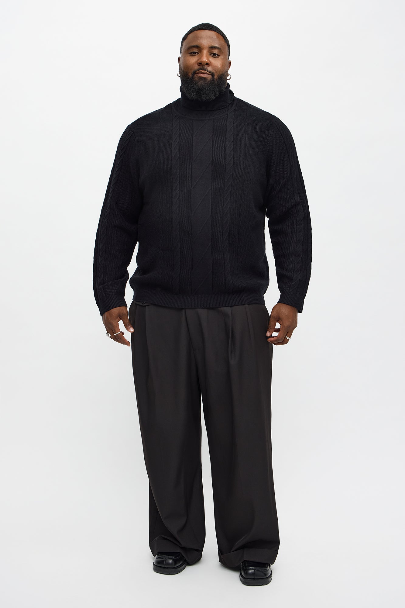 Twist Up Turtle Neck - Black