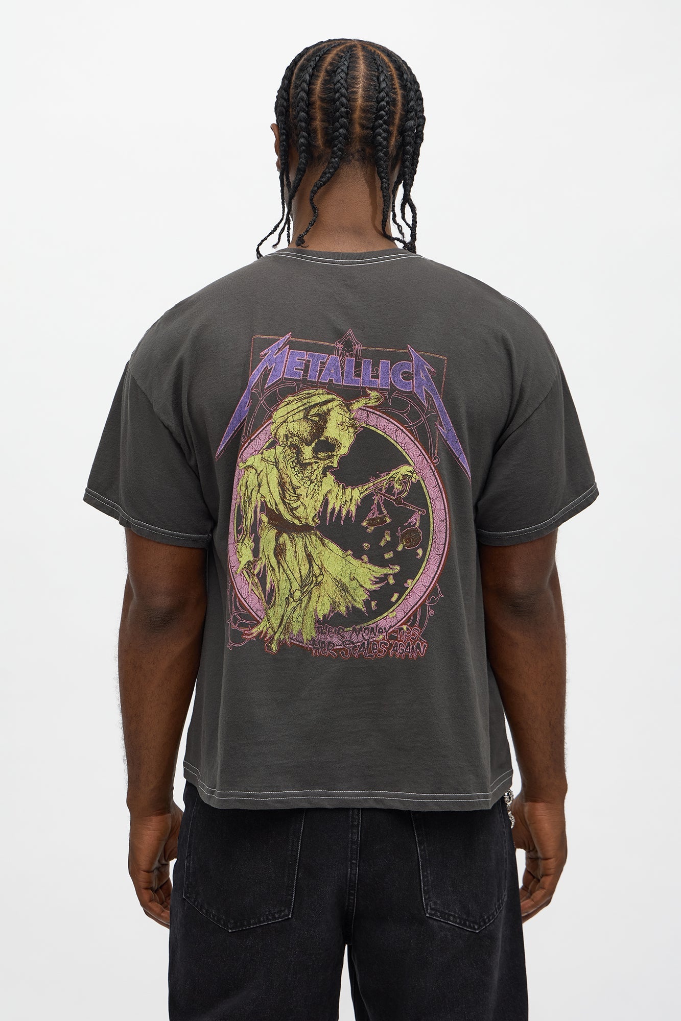 Metallica Ride The Lightning Boxy Short Sleeve Tee I - Black