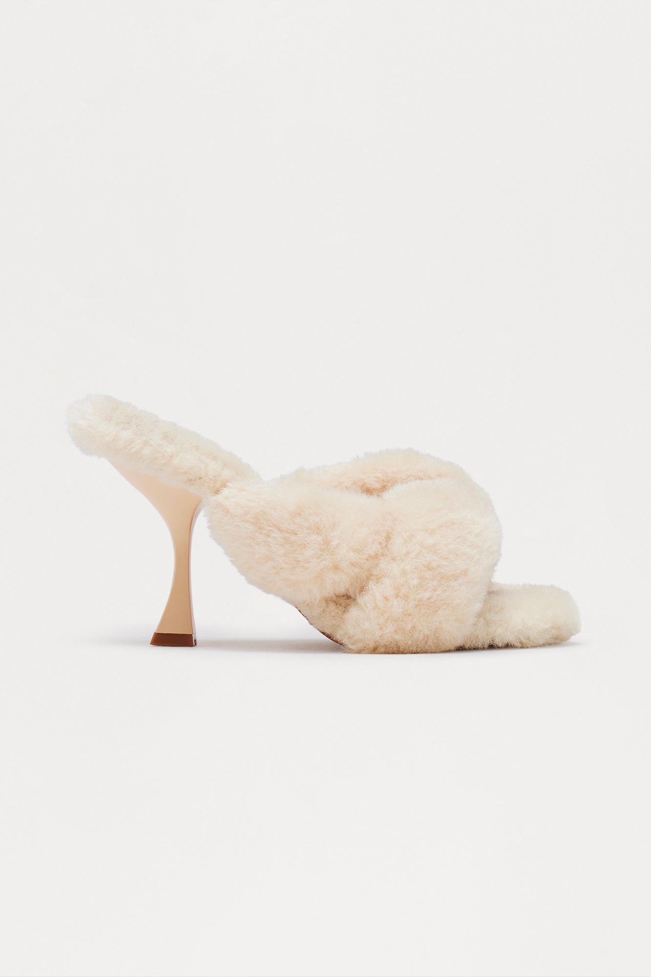 Unveil Knotted Sherpa Heels - Ivory