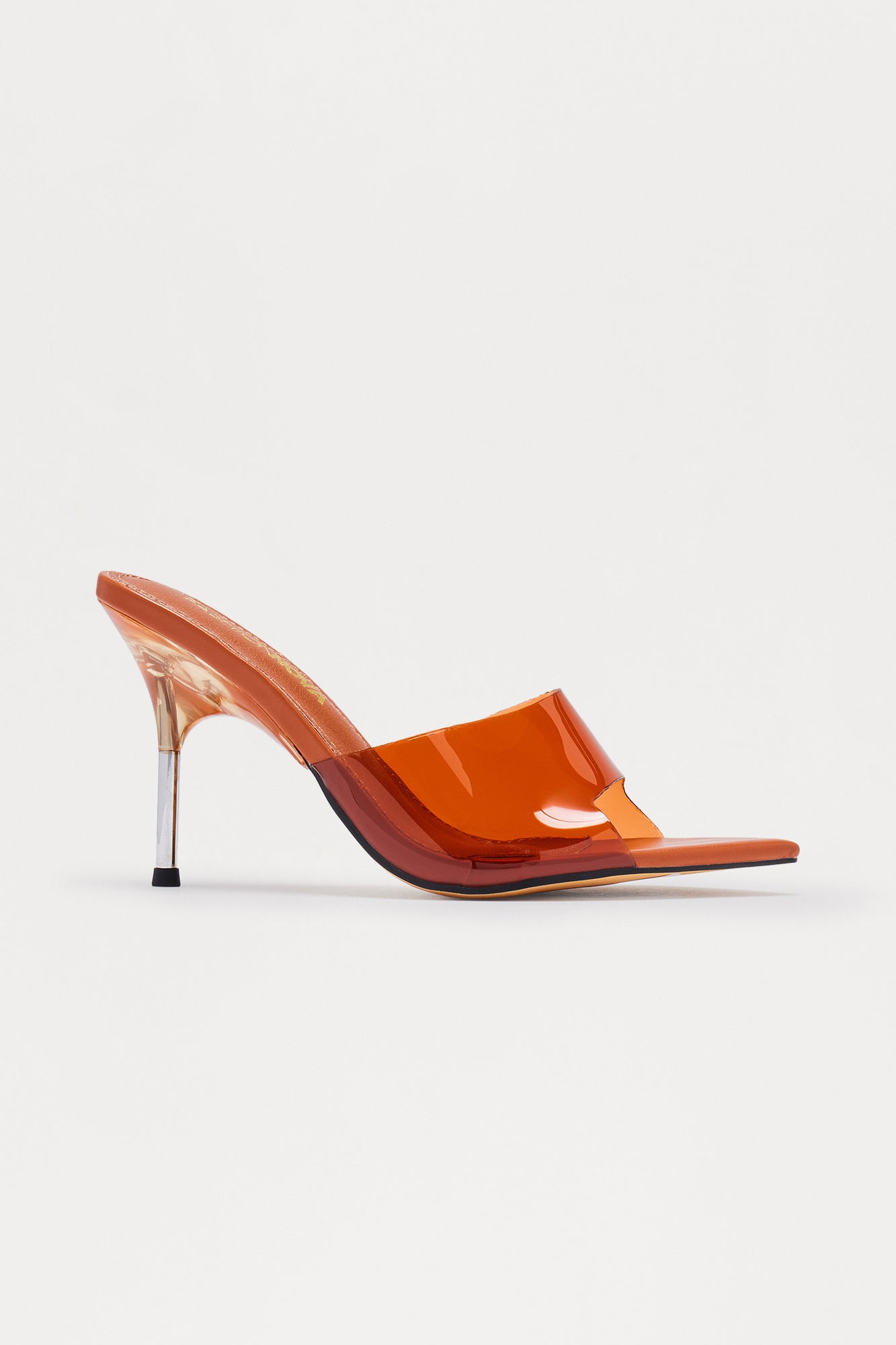 Teela Clear Stiletto Heels - Brown