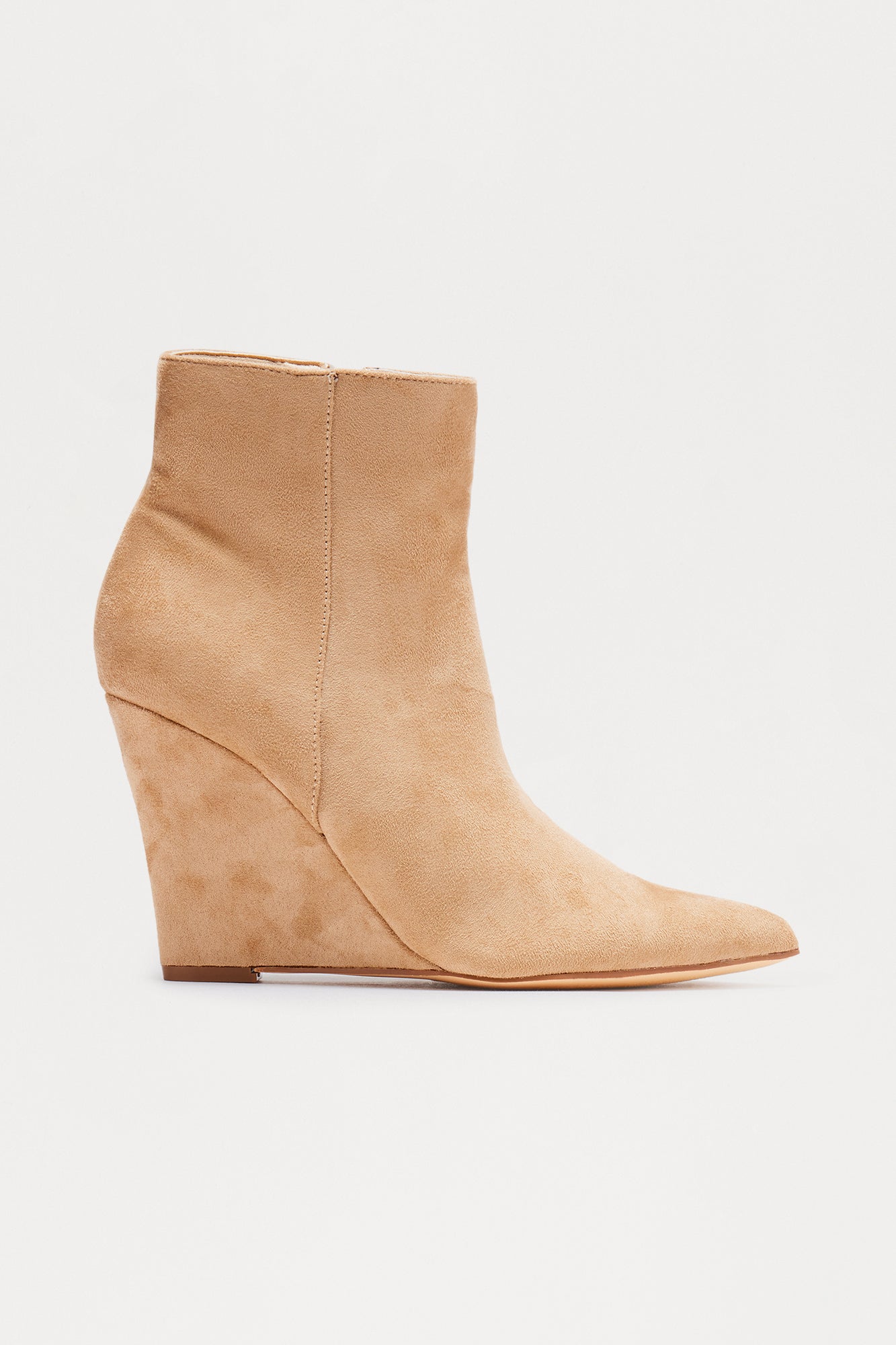 Bonnie Wedge Booties - Nude