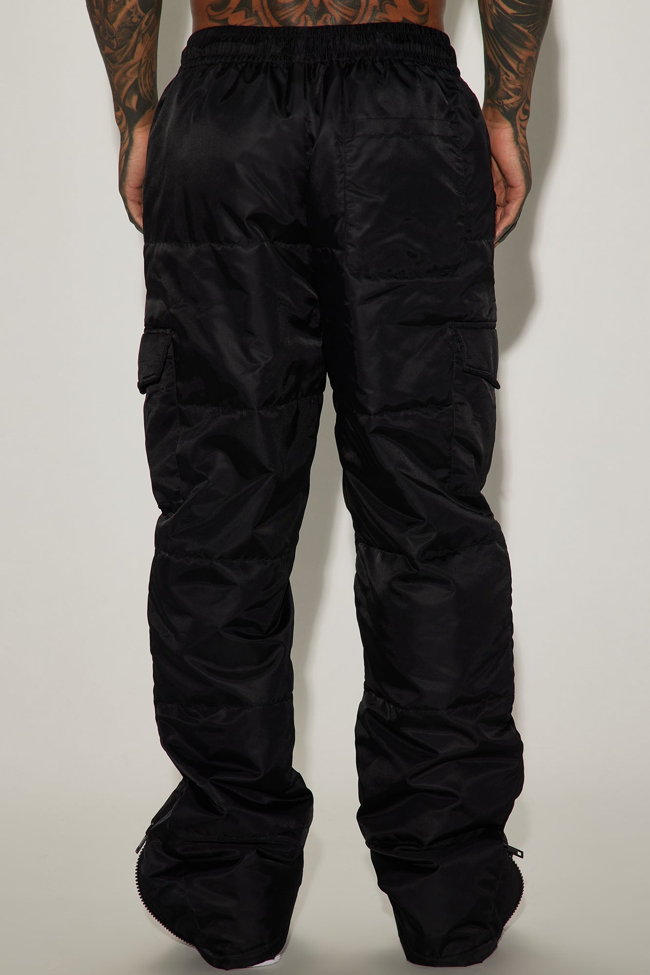 Ride With Me Baggy Padded Nylon Pants - Black