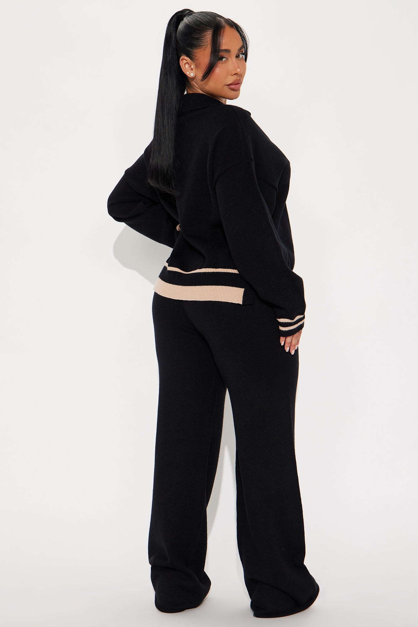 Oh So Comfy Sweater Pant Set - Black/combo