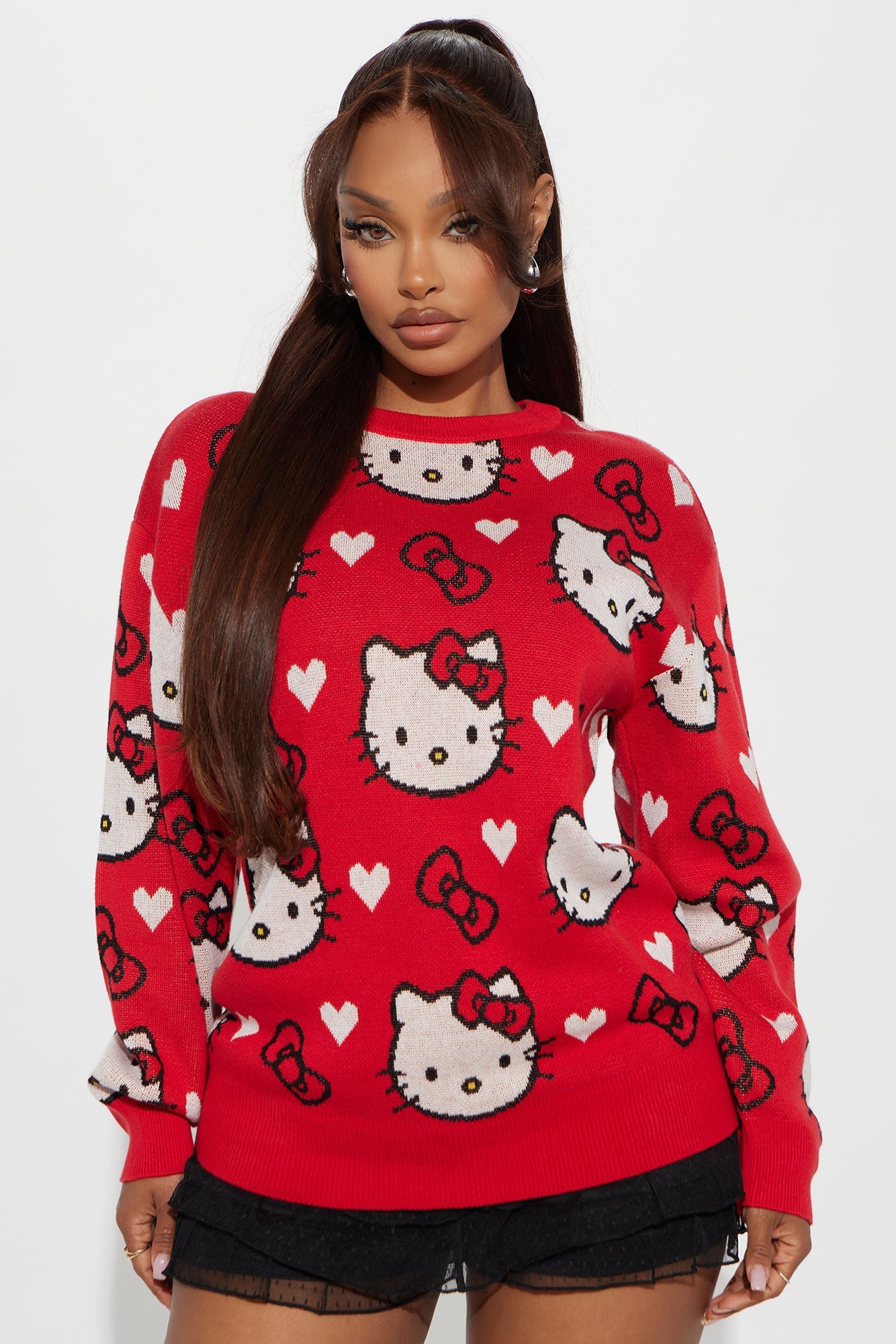Hello Kitty Love Sweater - Red/combo