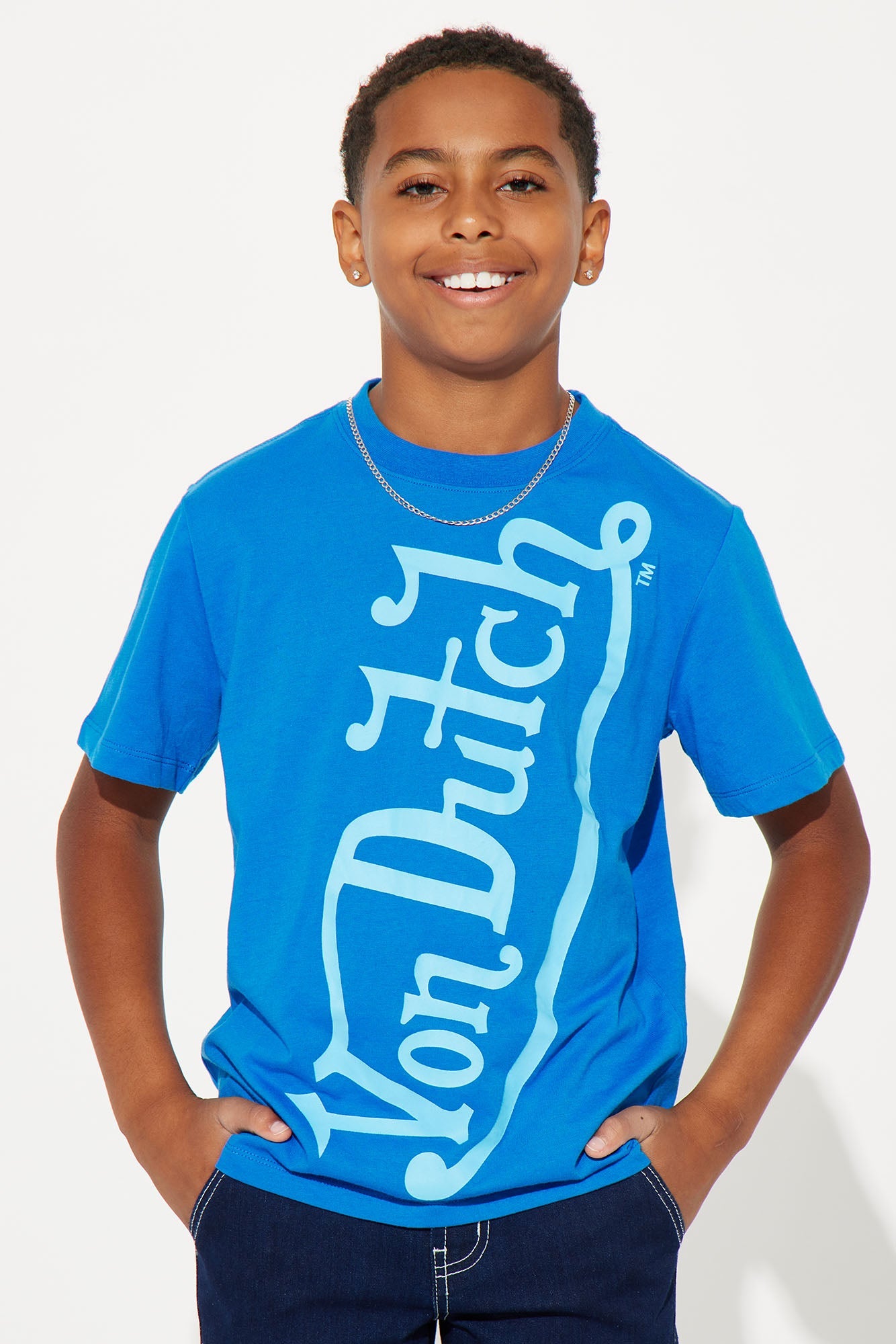 Mini Von Dutch Blasted Short Sleeve Tee - Black/Blue