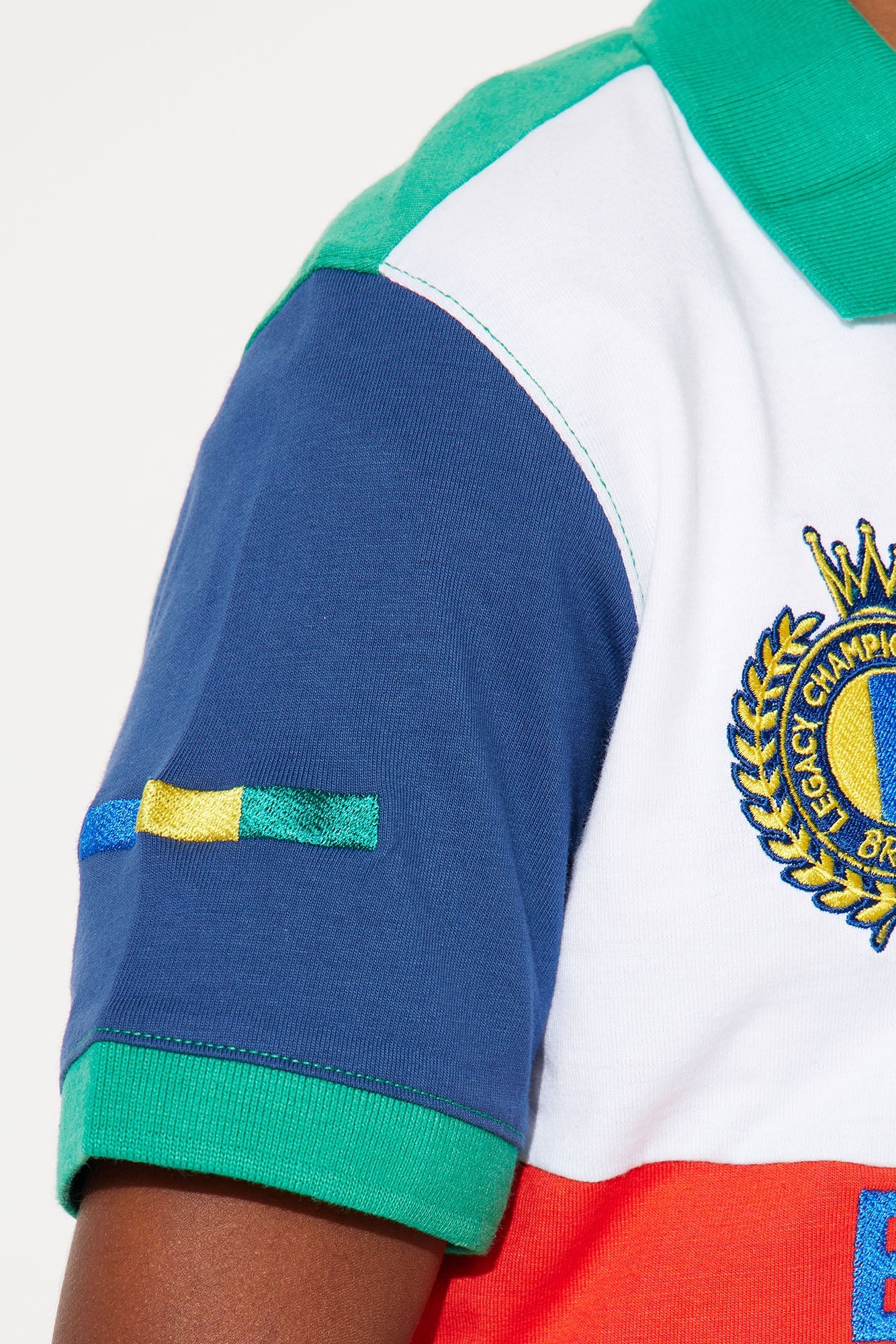 Mini Brazil Sport League Polo Knit Top - Green