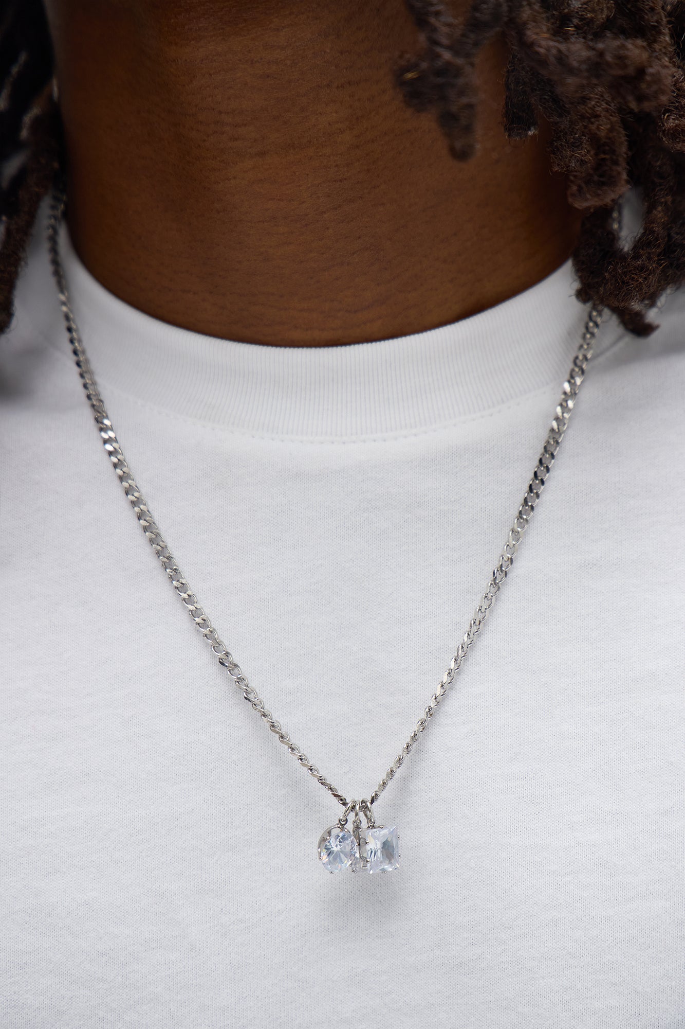 Mixed Multi Pendant Charm Necklace - Silver