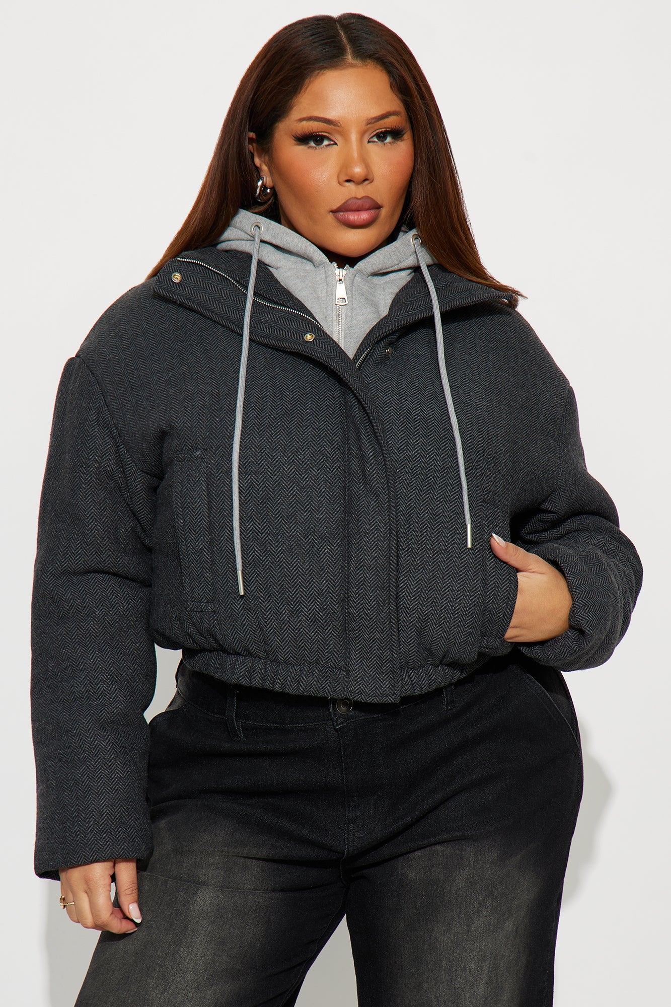 Cozy Era Wool Puffer Jacket - Grey/combo