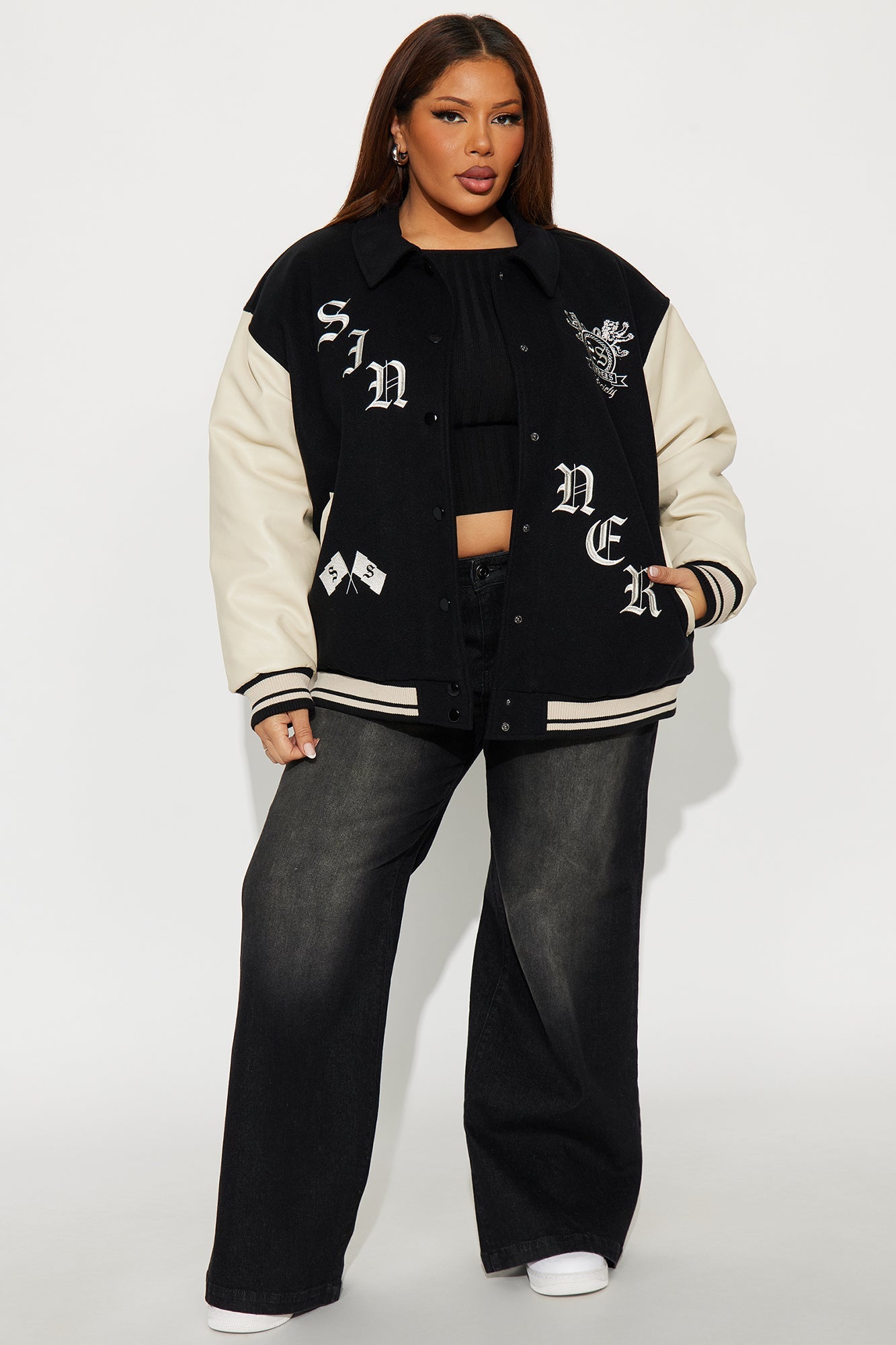 Sinner Society Varsity Jacket - Black/combo