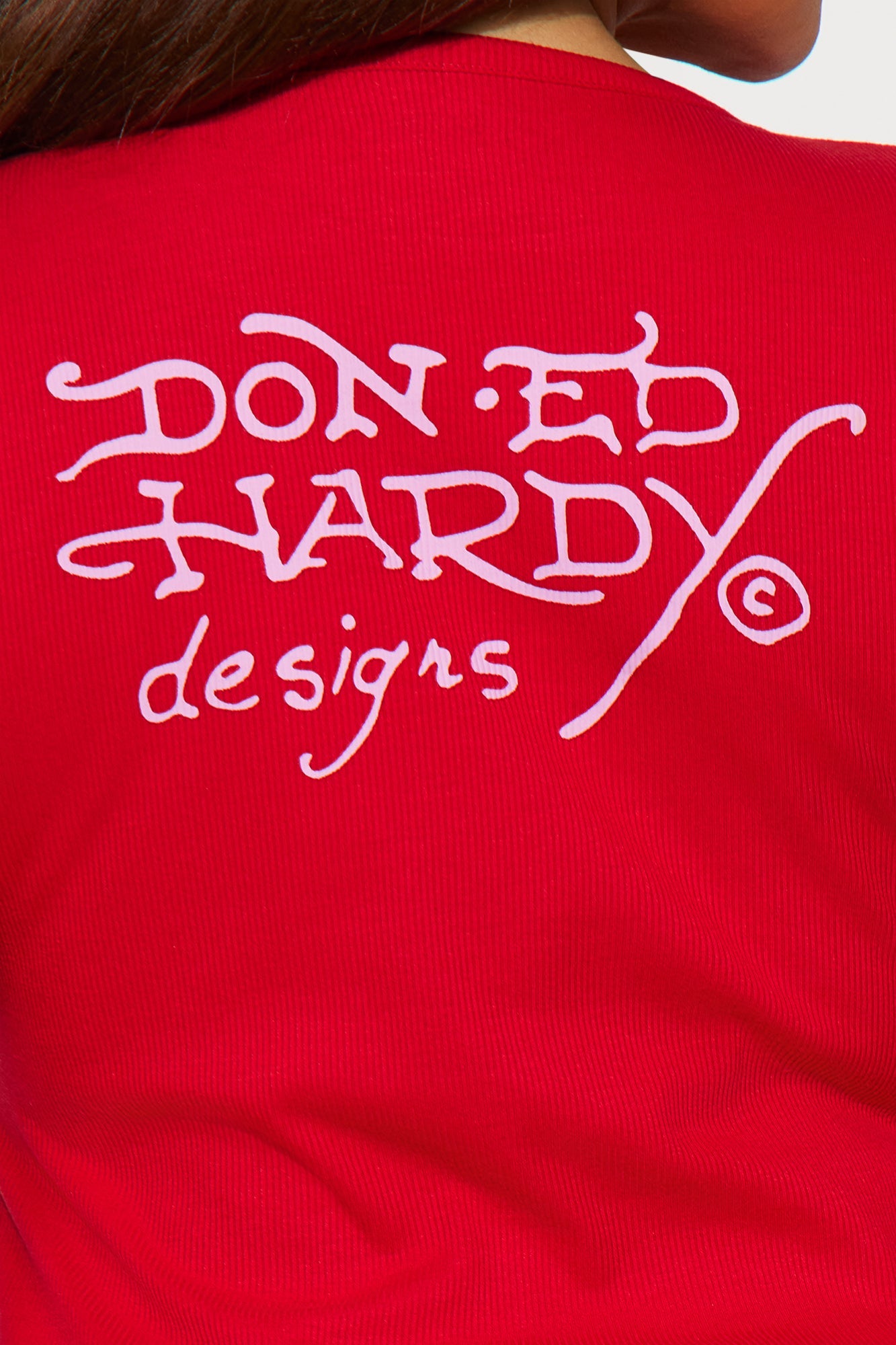Ed Hardy Cobra Ribbed Mini Dress - Red
