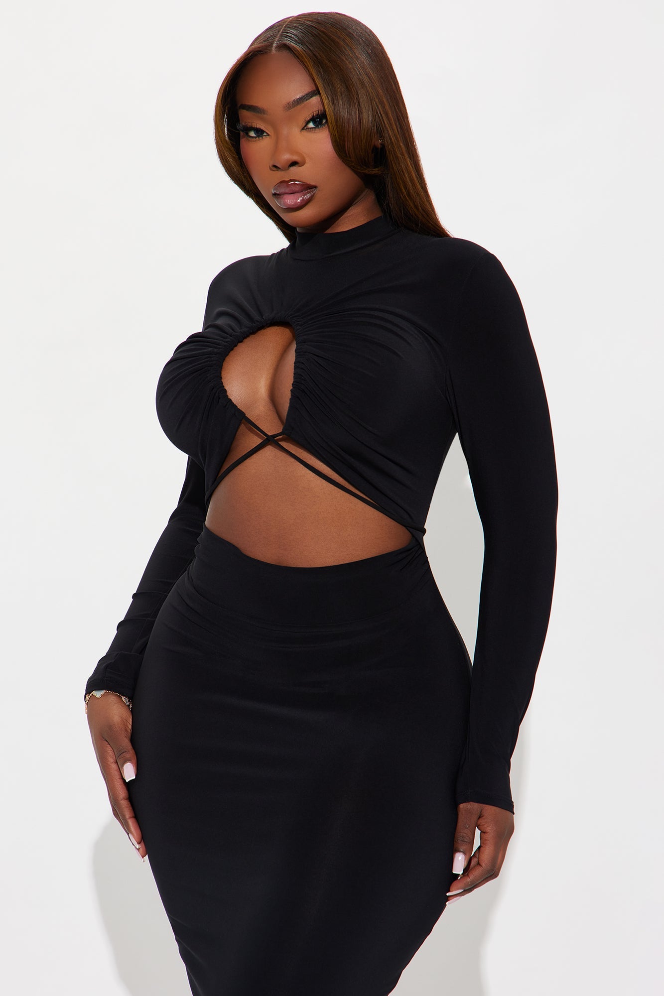 Body Language Cut Out Maxi Dress - Black