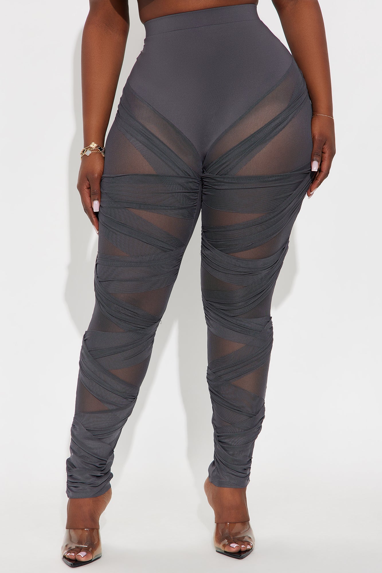 Heartbreaker Moves Mesh Cut Out Legging - Charcoal