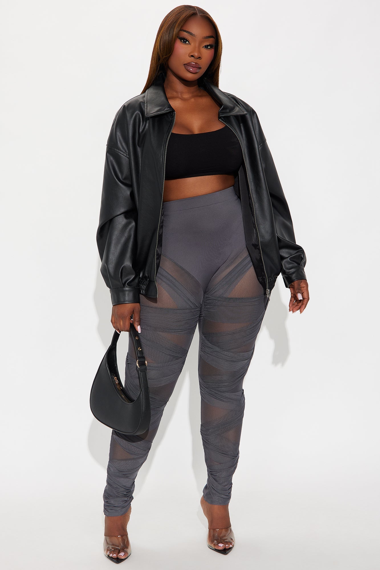 Heartbreaker Moves Mesh Cut Out Legging - Charcoal