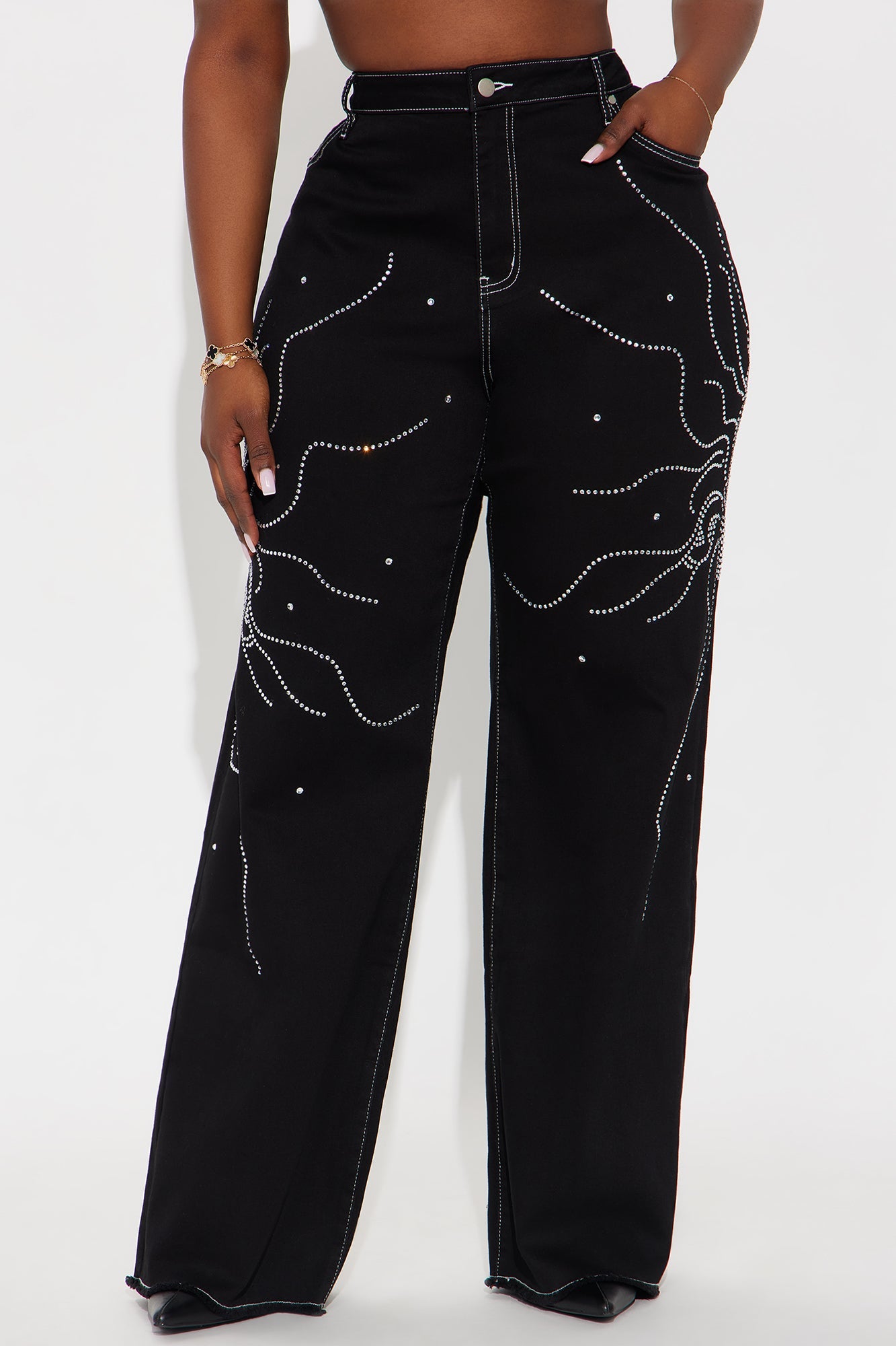 Midnight Sun Embellished Jeans - Black