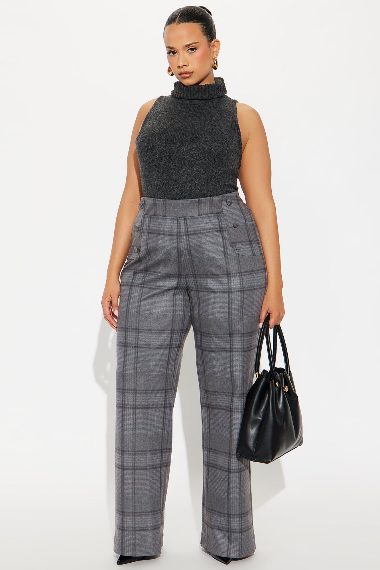 Feeling Preppy Wide Leg Pant 33 - Grey/combo