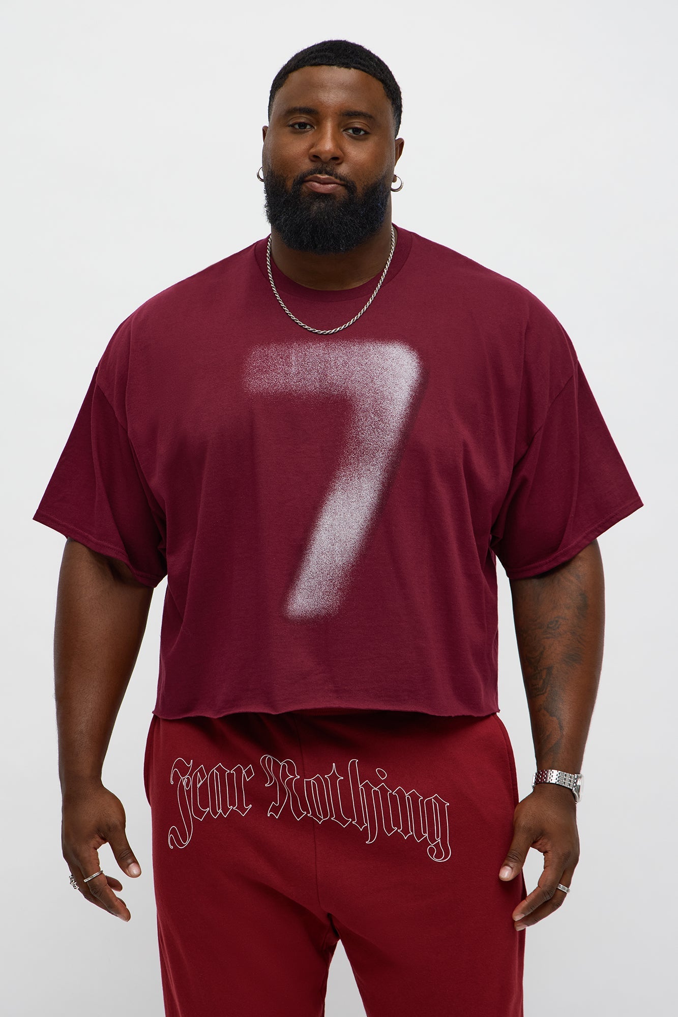 Zone 7 Oversized Short Sleeve Tee - Burgundy