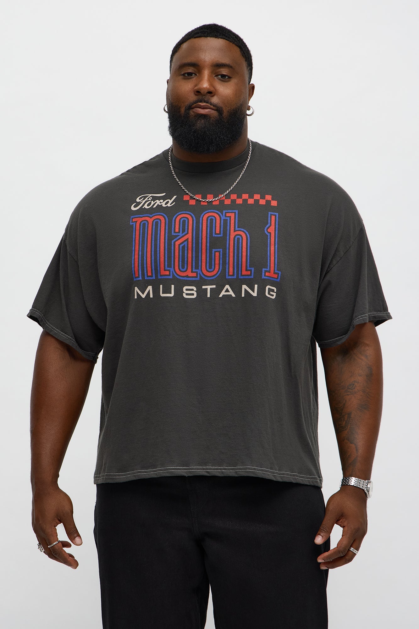 Ford Mach 1 Mustang Boxy Short Sleeve Tee - Black
