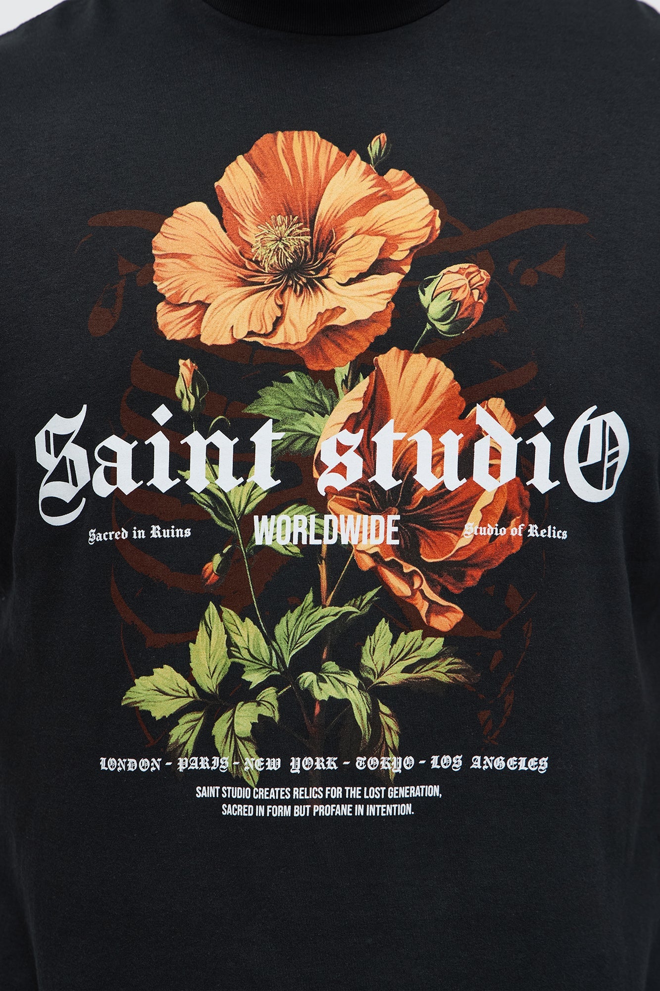 Saint Studio Floral Edition Short Sleeve Tee - Black