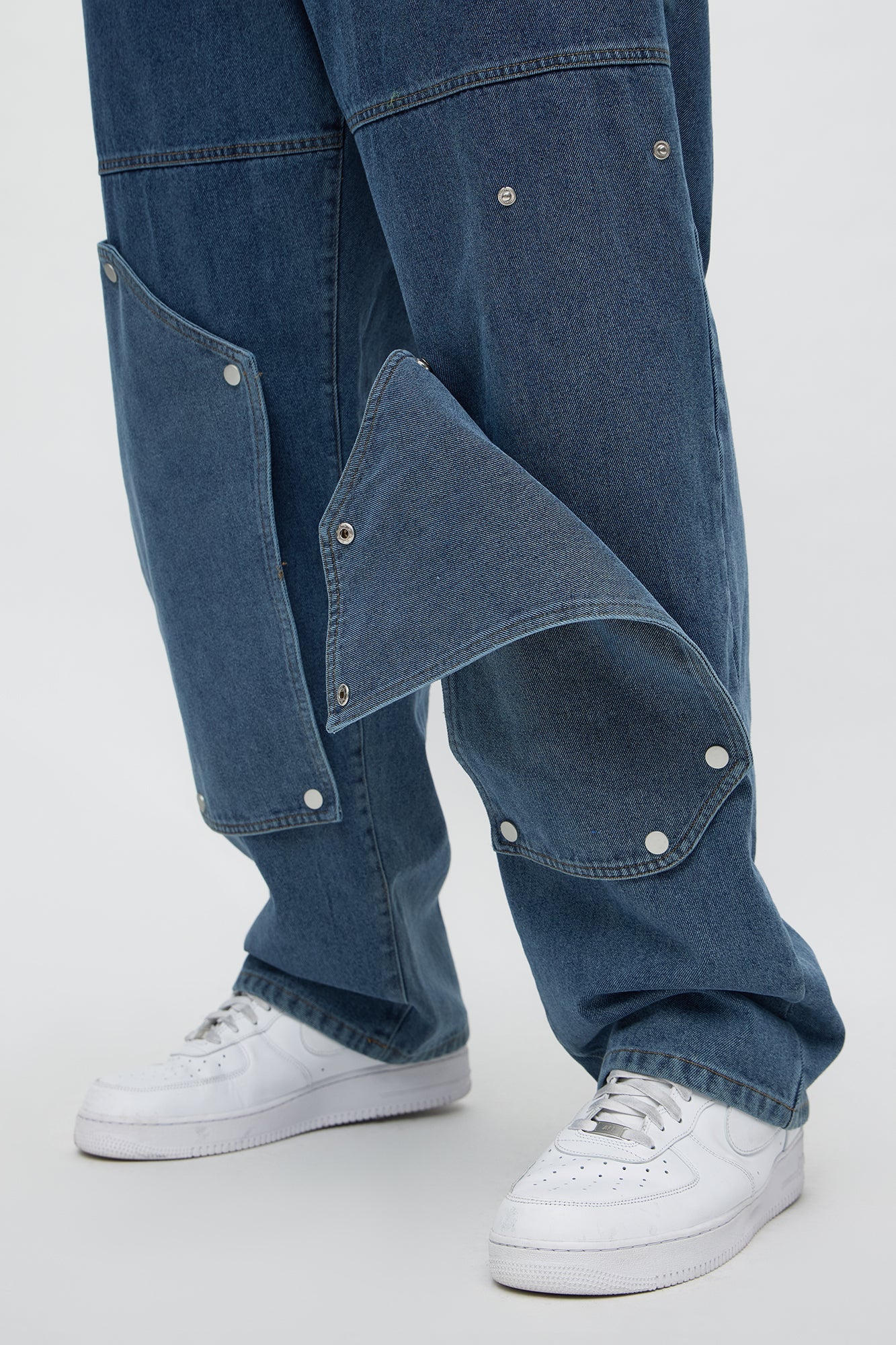 Straight Utility Snap Panel Jean - Dark Wash