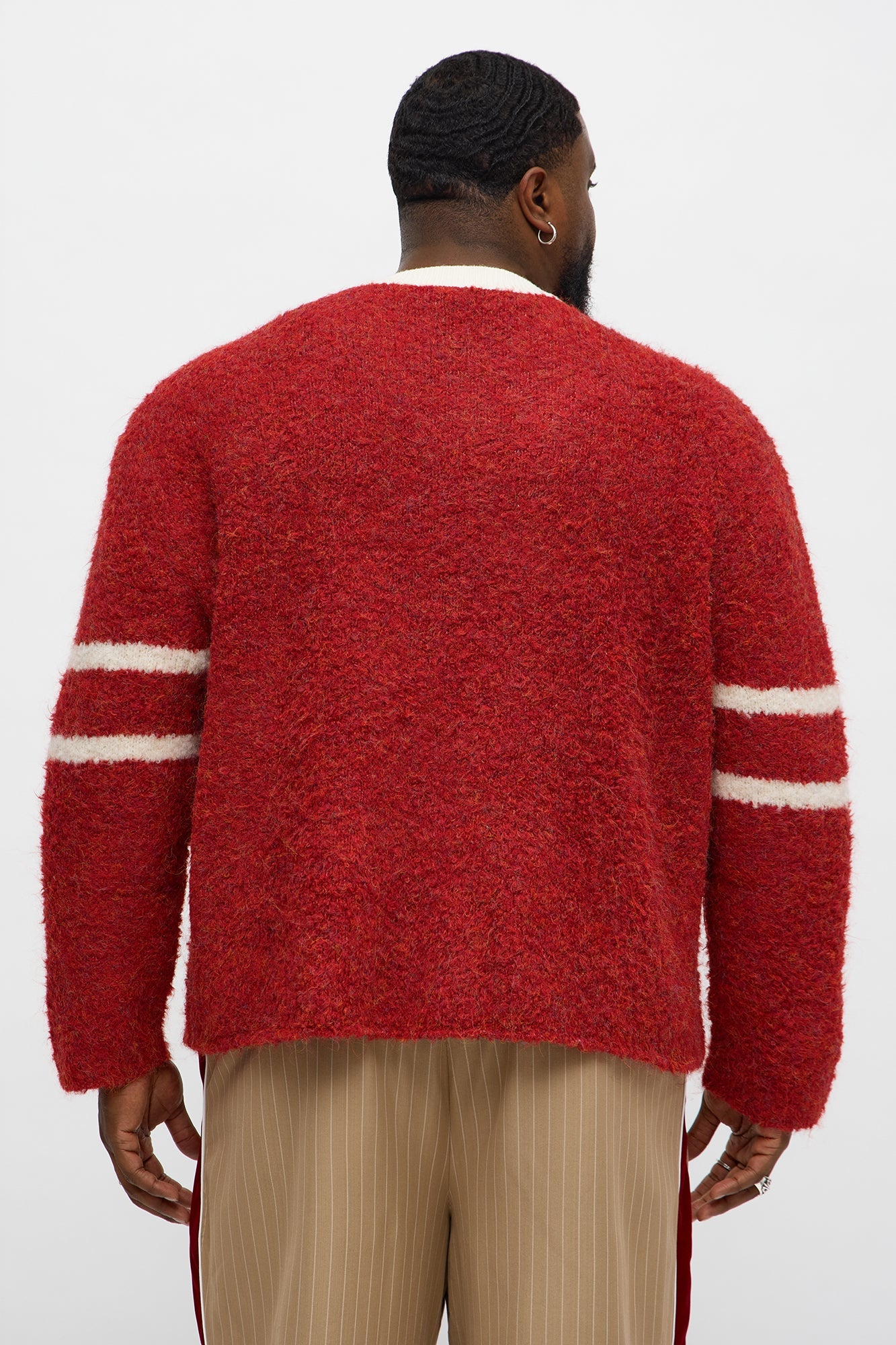 Boxy Winning Team Fuzzy Knit - Red
