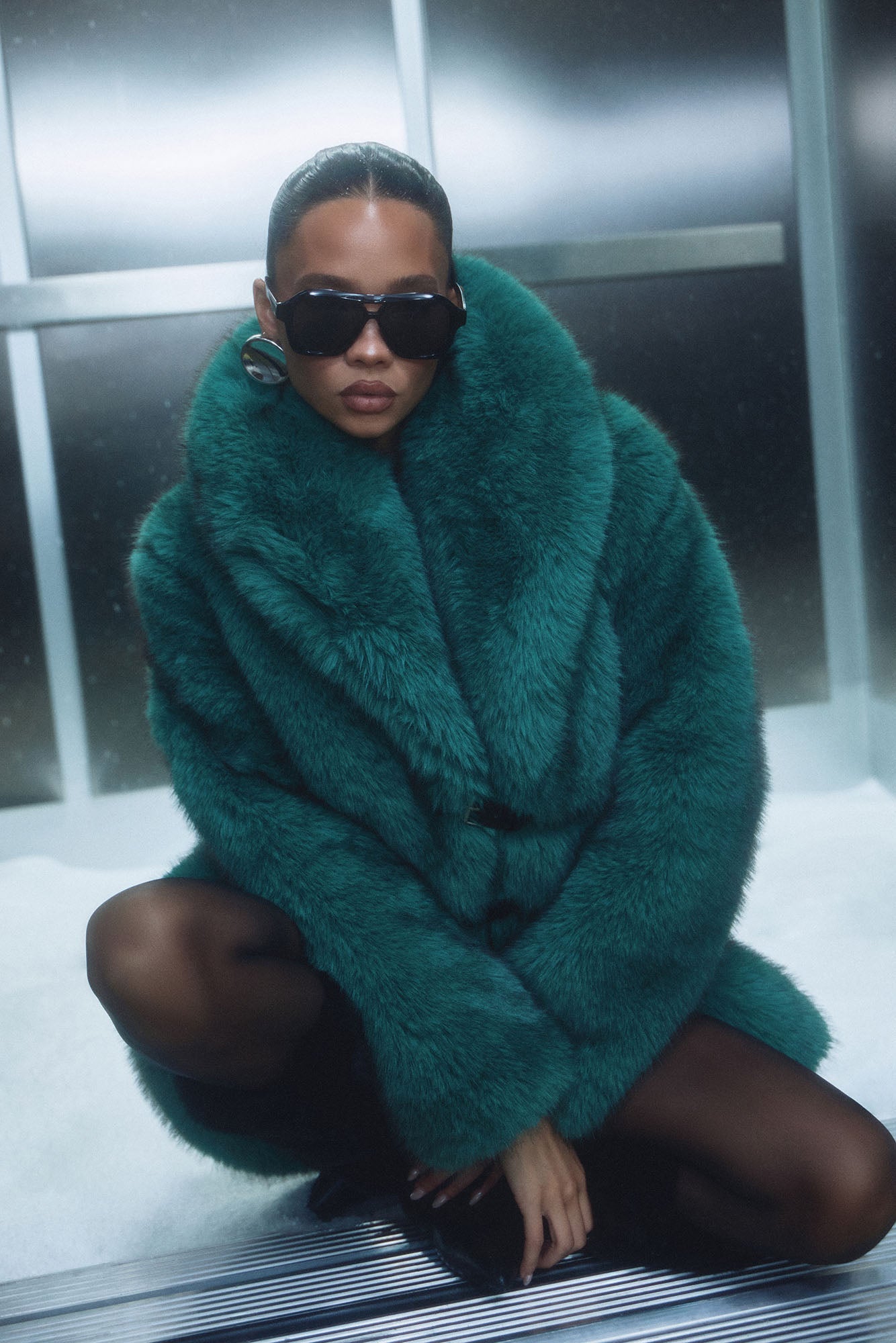 Tundra Faux Fur Jacket - Green