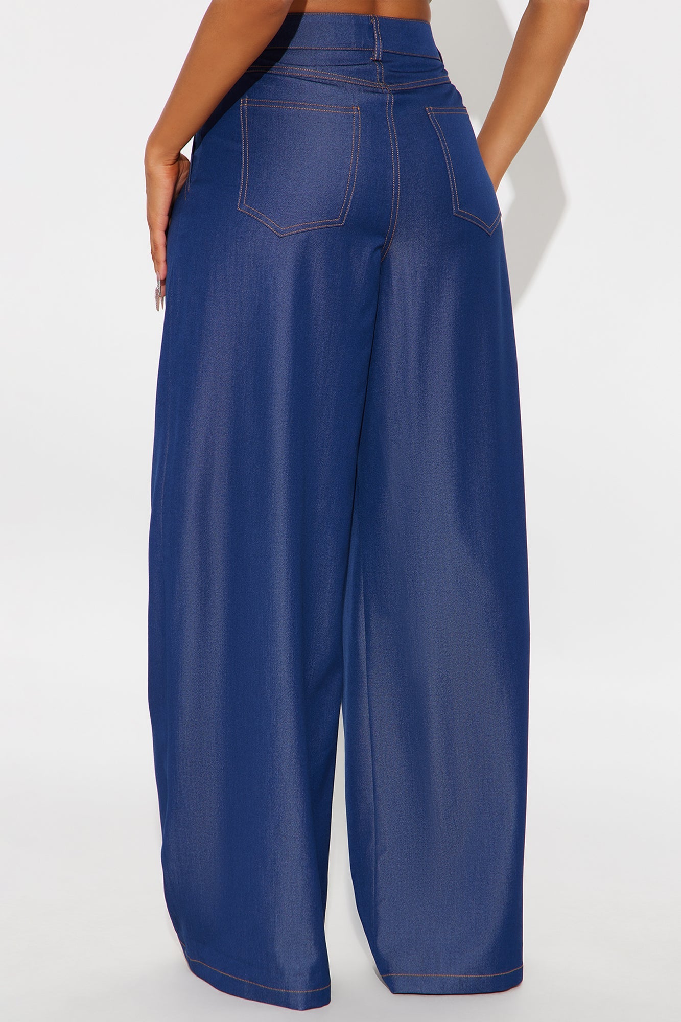 The Perfect Moment Chambray Wide Leg Pant 33 - Dark Wash