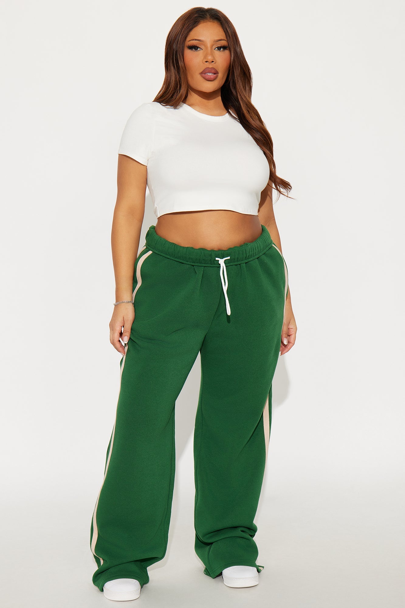 Fit Check Wide Leg Sweatpants - Hunter Green