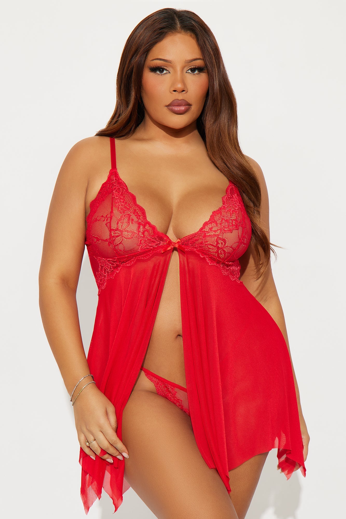 Tired Of Teasing Flyaway Babydoll - Red