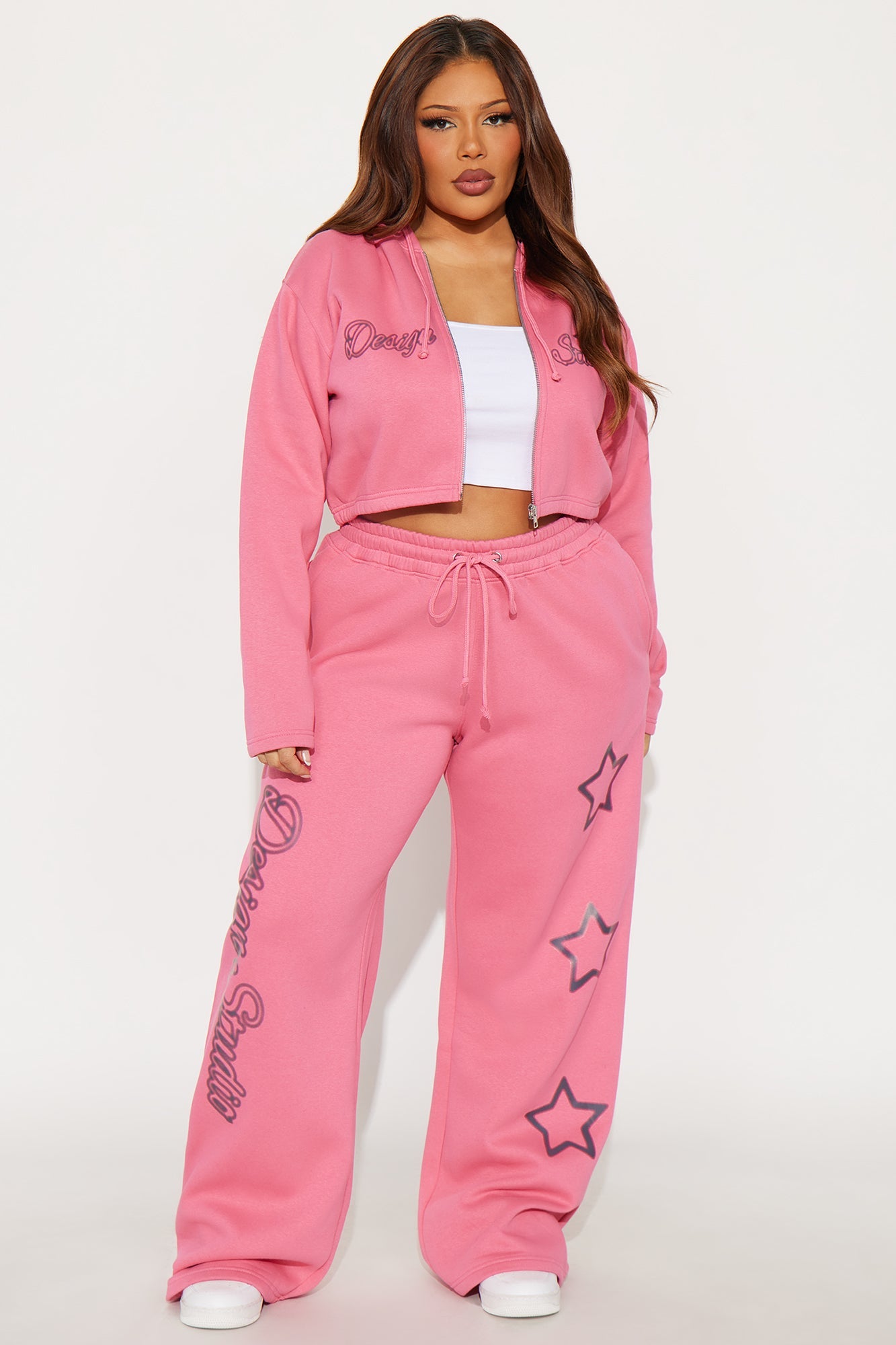 Star Design Studio Fleece Pant Set - Pink