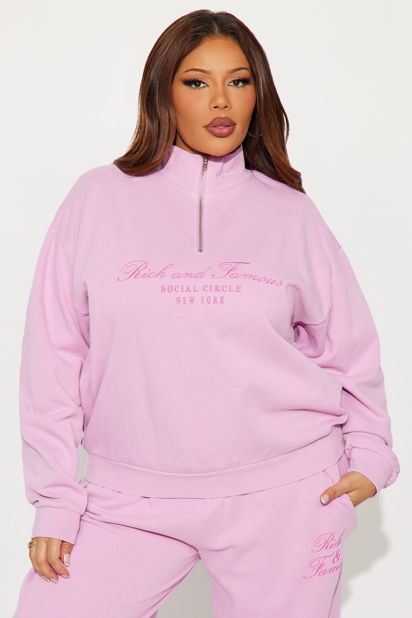 Rich Girl Fleece Pant Set - Lilac