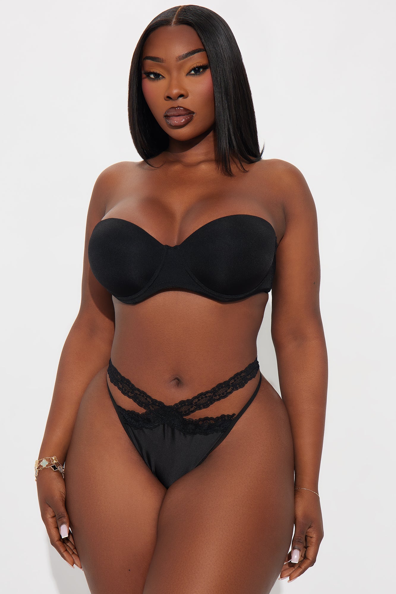 Carmella Lace Bikini Panty - Black/Black