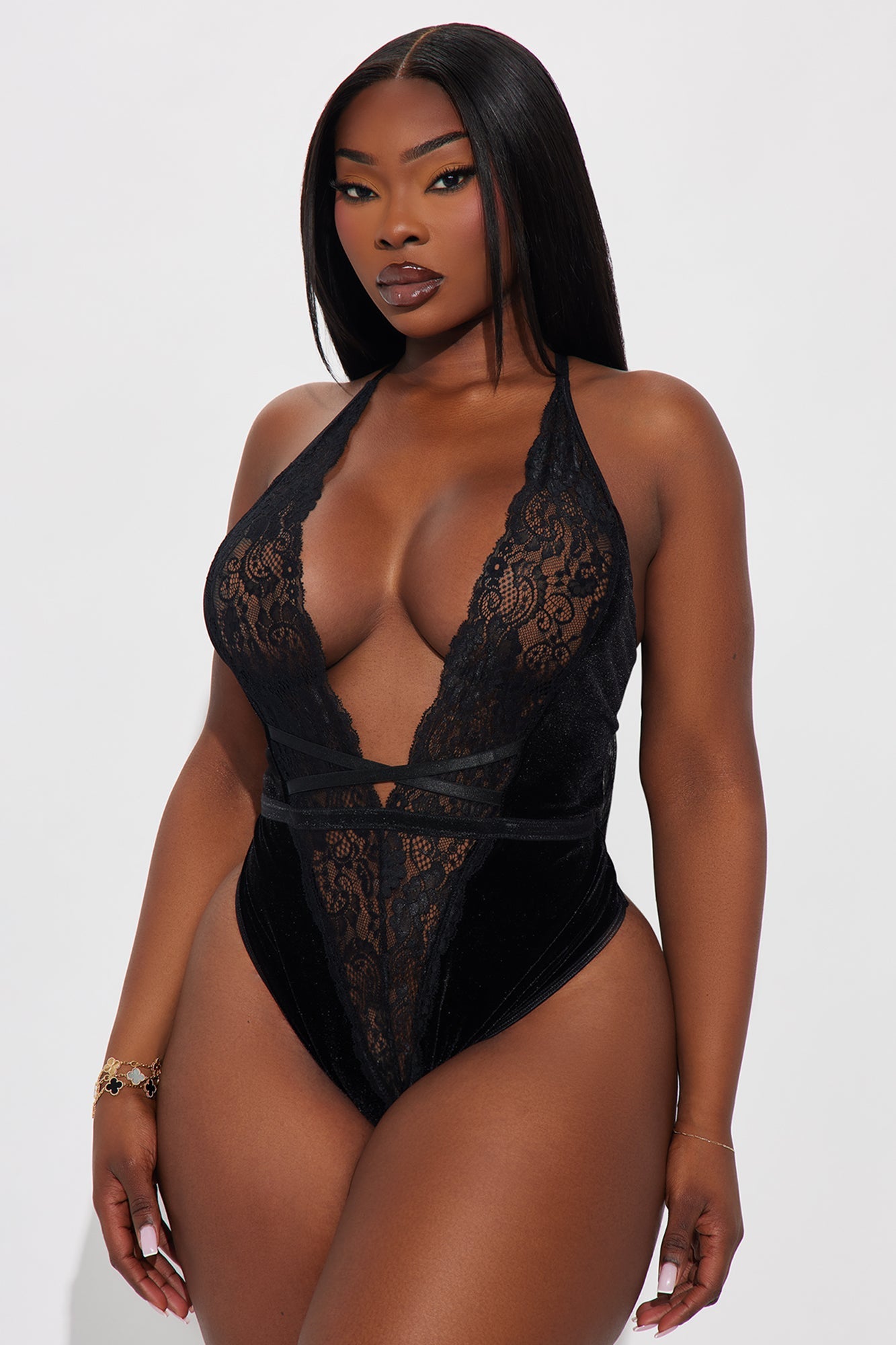 Avalina Velvet Teddy - Black