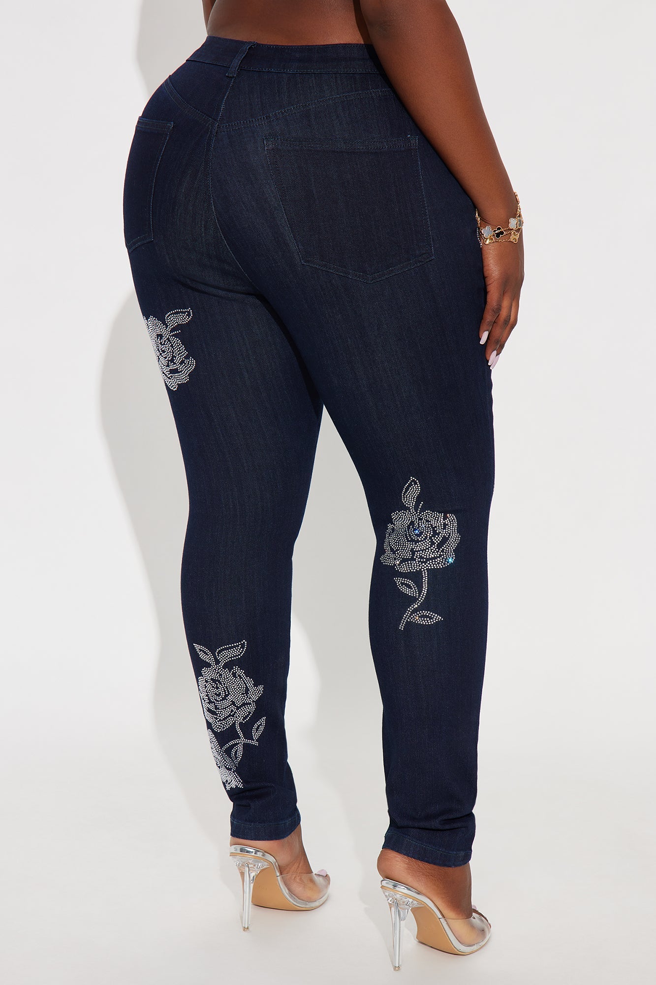 Rosie Embellished Skinny Jeans - Dark Denim
