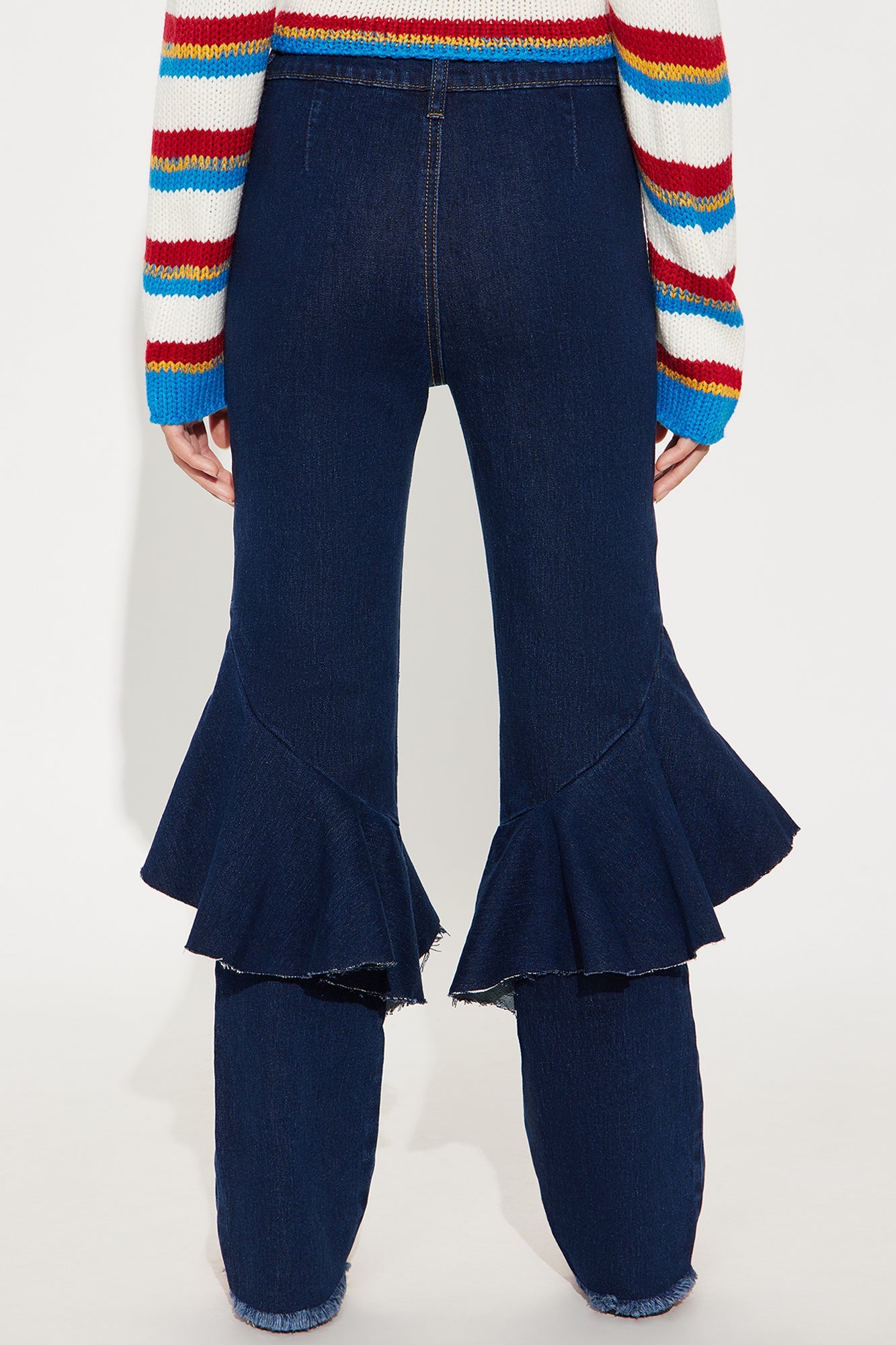 Mini Sway All Night Ruffle Flare Jeans - Dark Wash