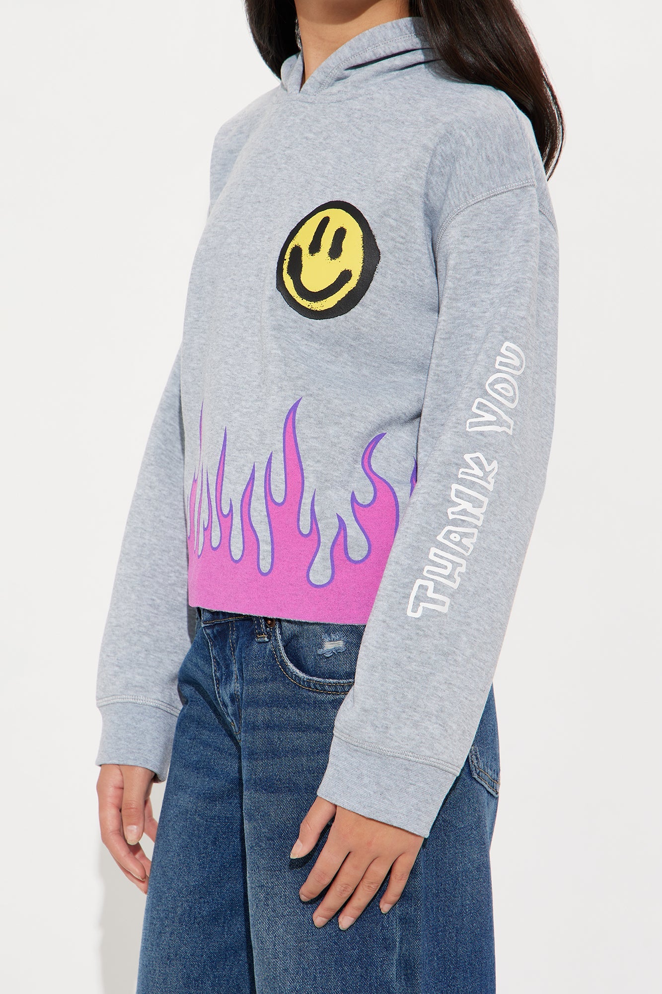 Mini Have A Nice Day Front/Back Hoodie - Heather Grey